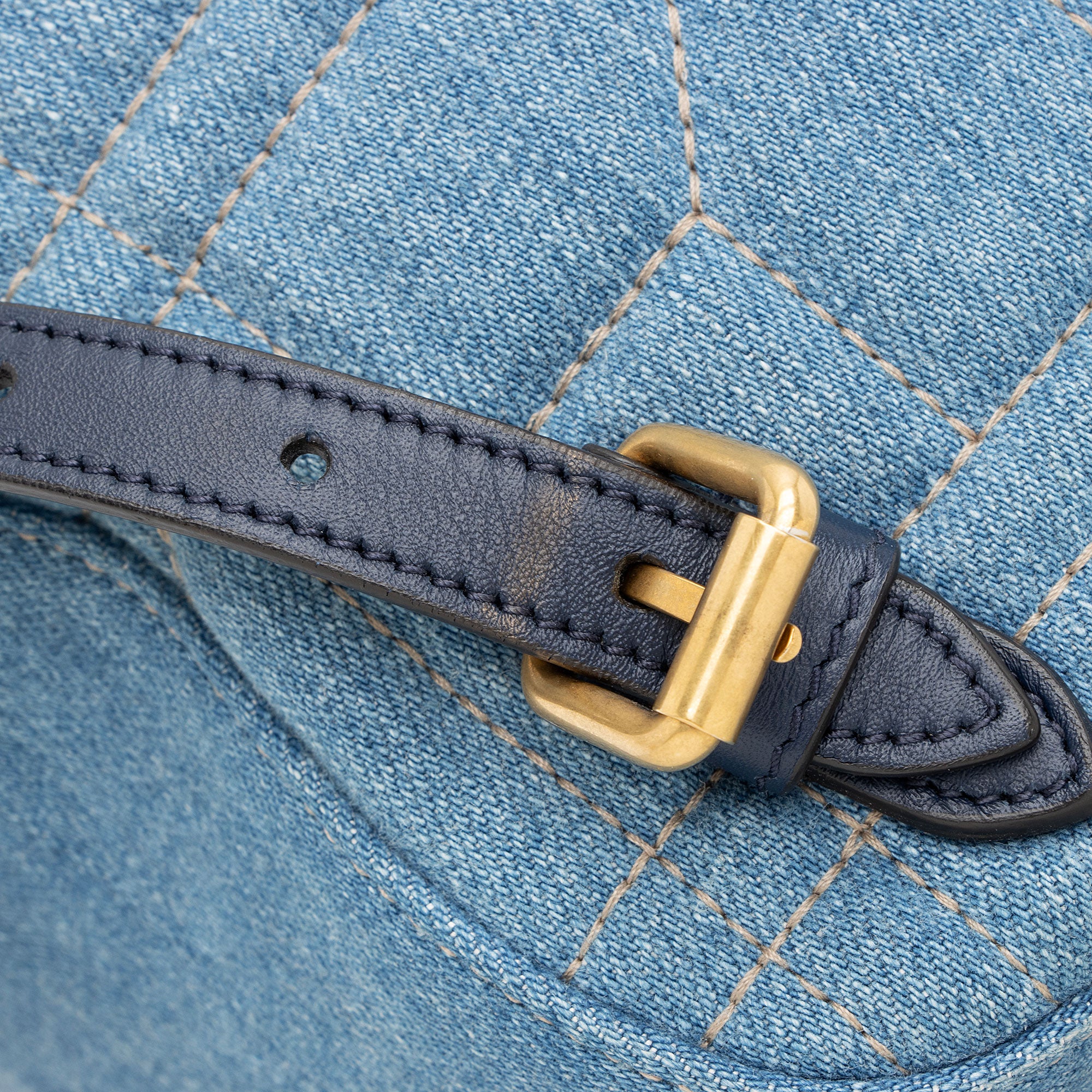 Gucci Matelasse Denim Pearl GG Marmont Backpack