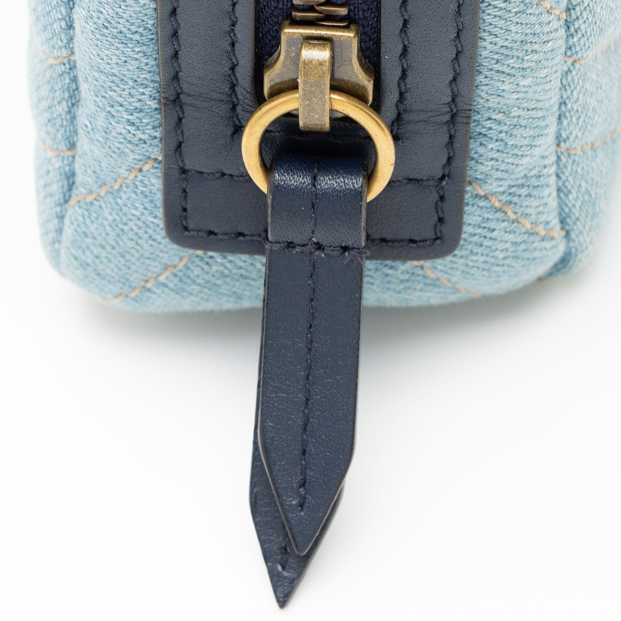 Gucci Matelasse Denim Pearl GG Marmont Cosmetic Case