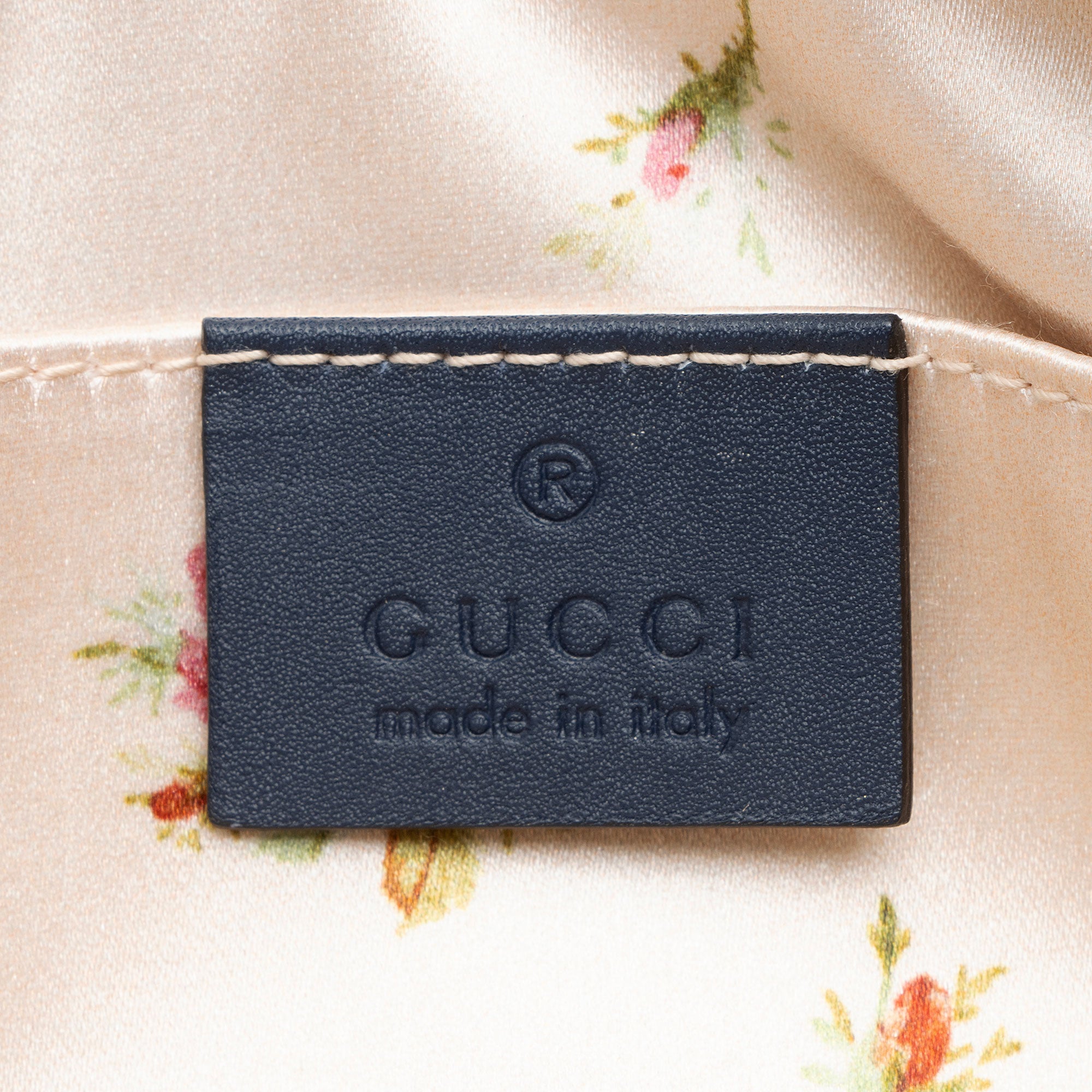 Gucci Matelasse Denim Pearl GG Marmont Cosmetic Case