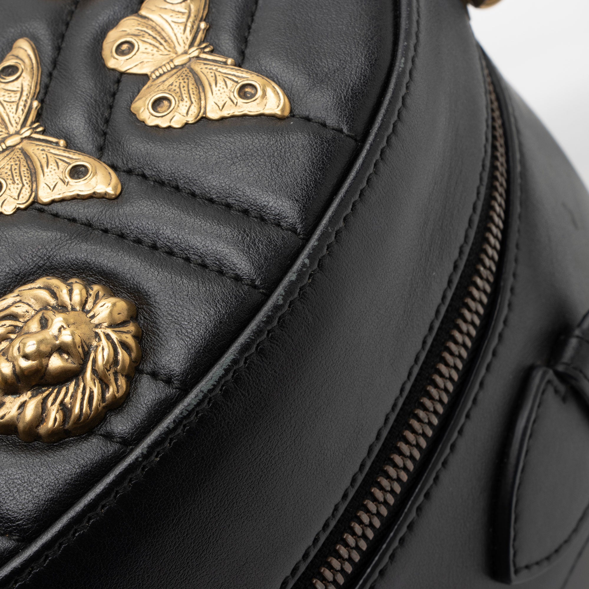 Gucci Matelasse Leather GG Marmont Animal Studs Backpack (SHF-1Xptvj)