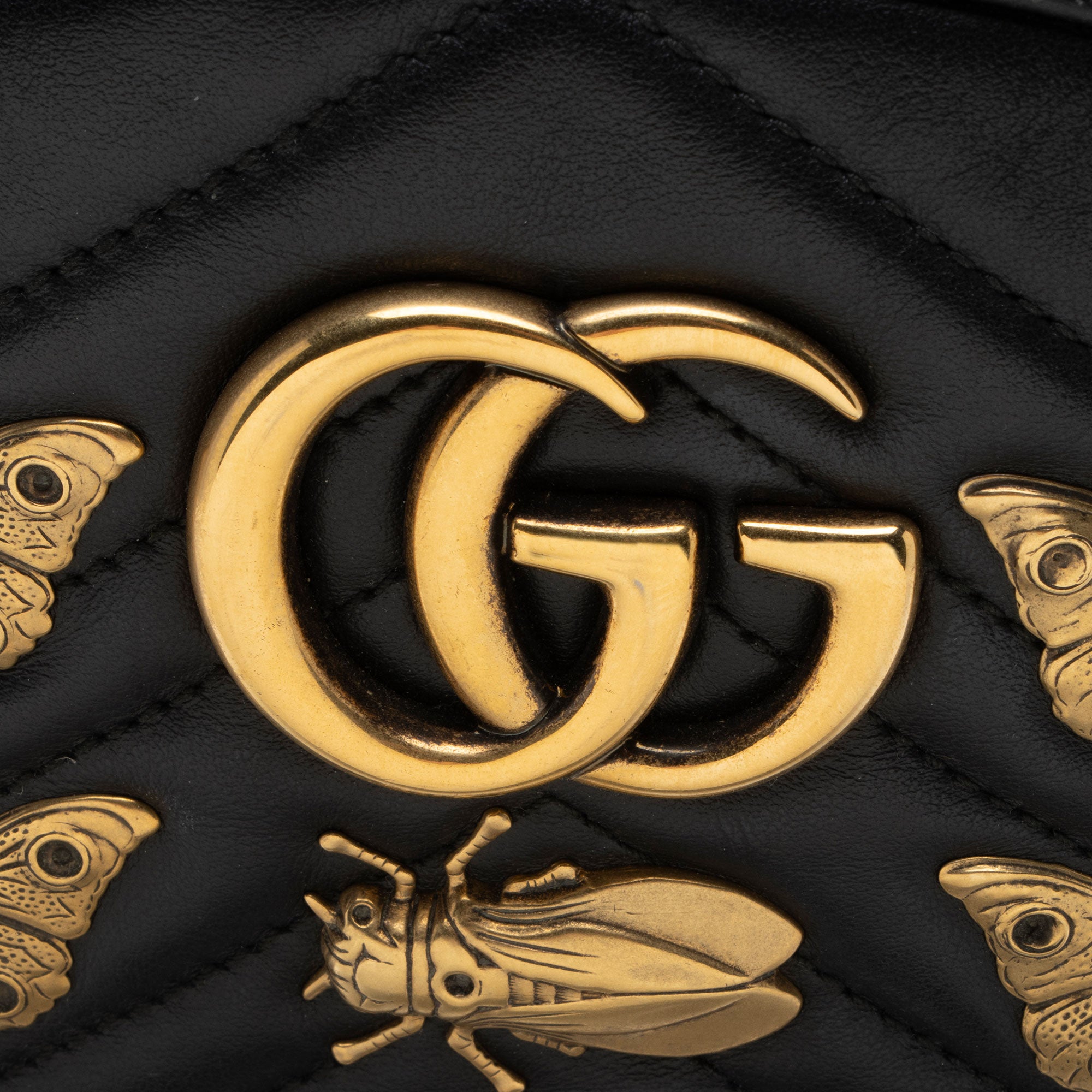 Gucci Matelasse Leather GG Marmont Animal Studs Backpack (SHF-1Xptvj)