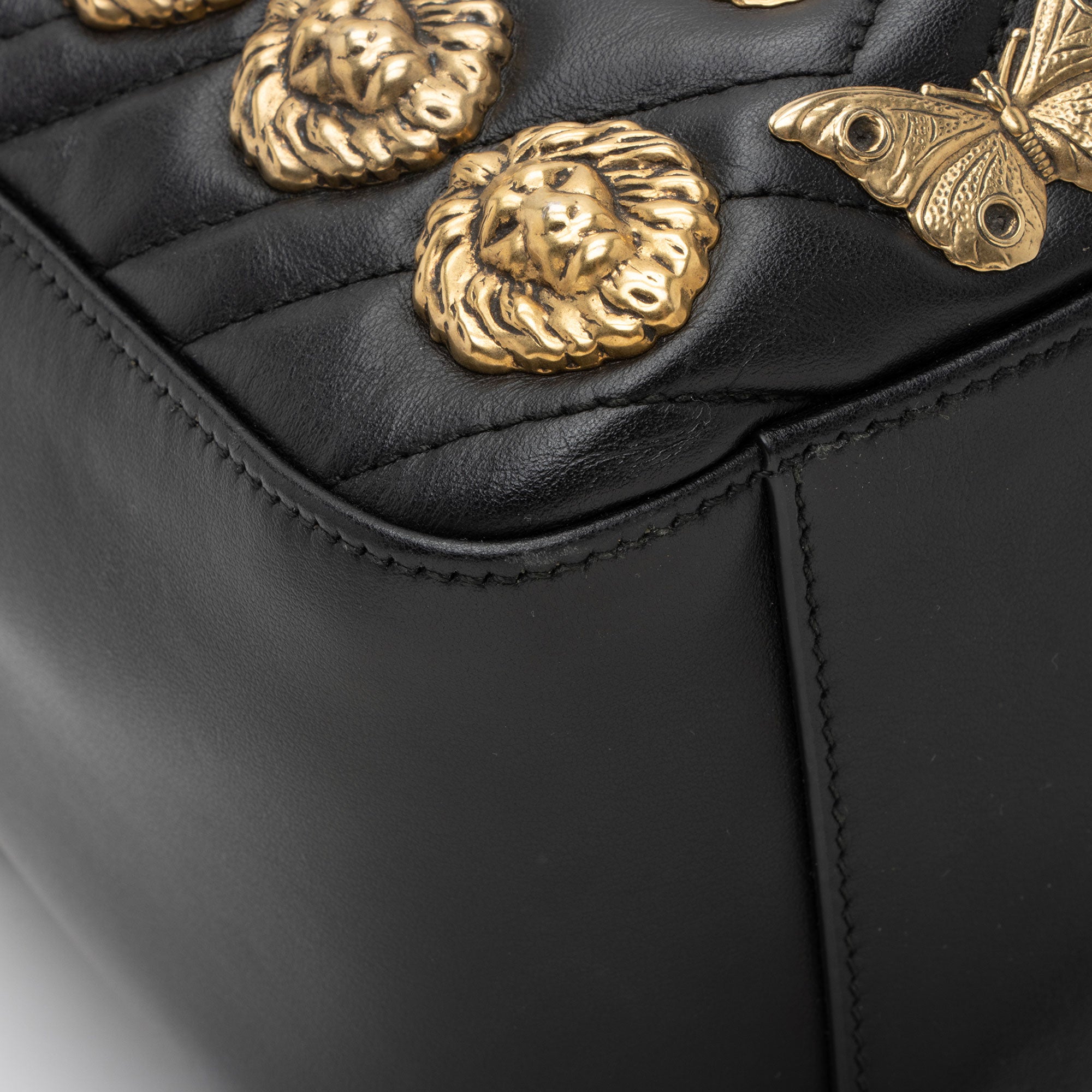 Gucci Matelasse Leather GG Marmont Animal Studs Backpack (SHF-1Xptvj)