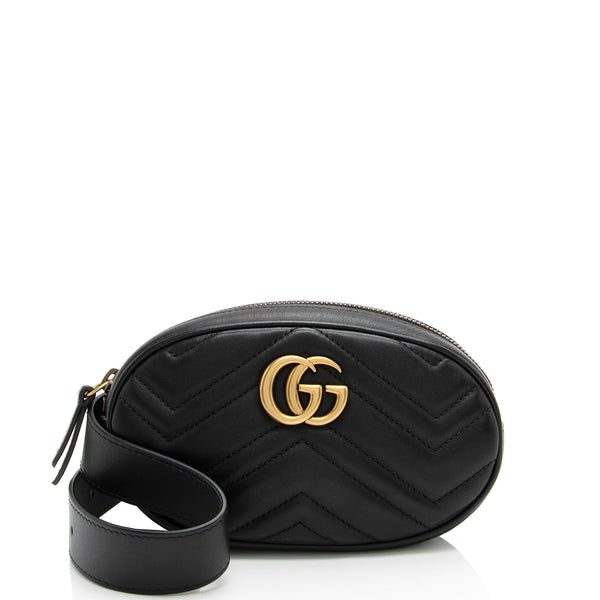 Gucci Matelasse Leather GG Marmont Belt Bag - Size 34 / 85 (SHF-vdStlP)