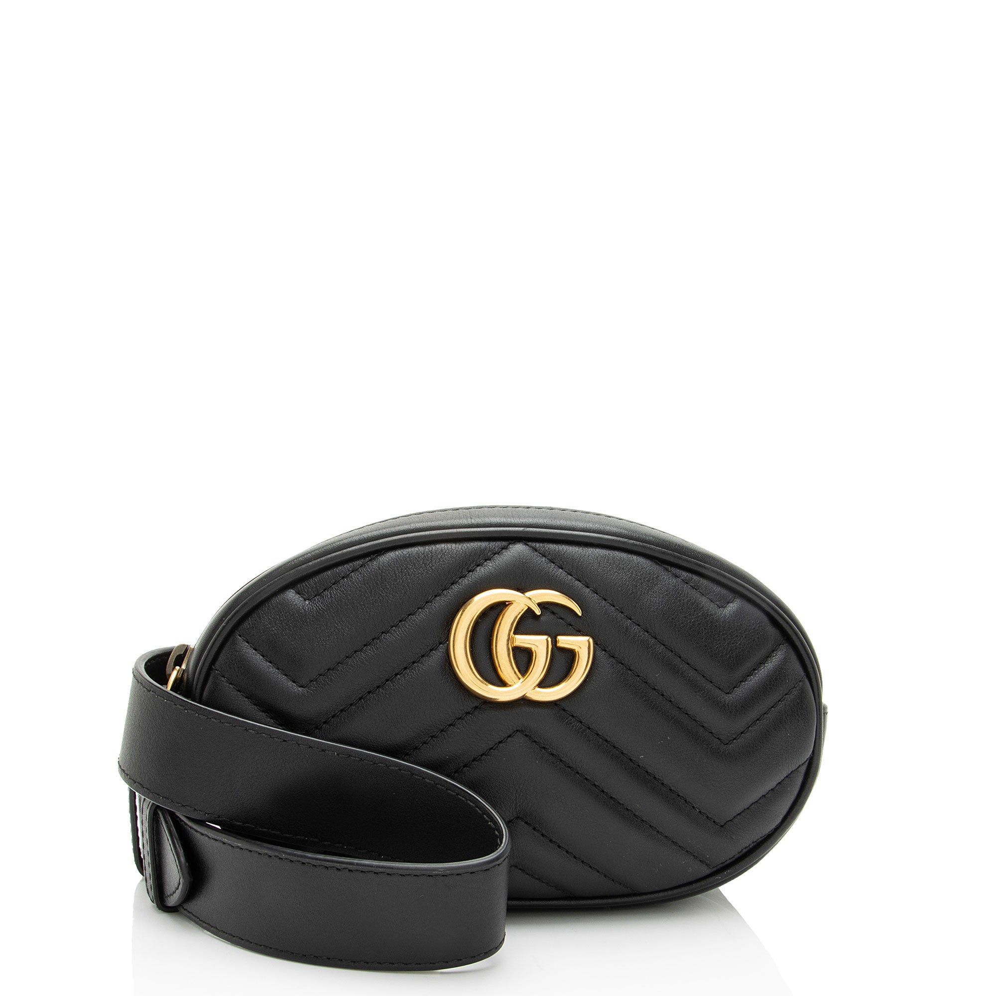 Gucci Matelasse Leather GG Marmont Belt Bag - Size 34 / 85