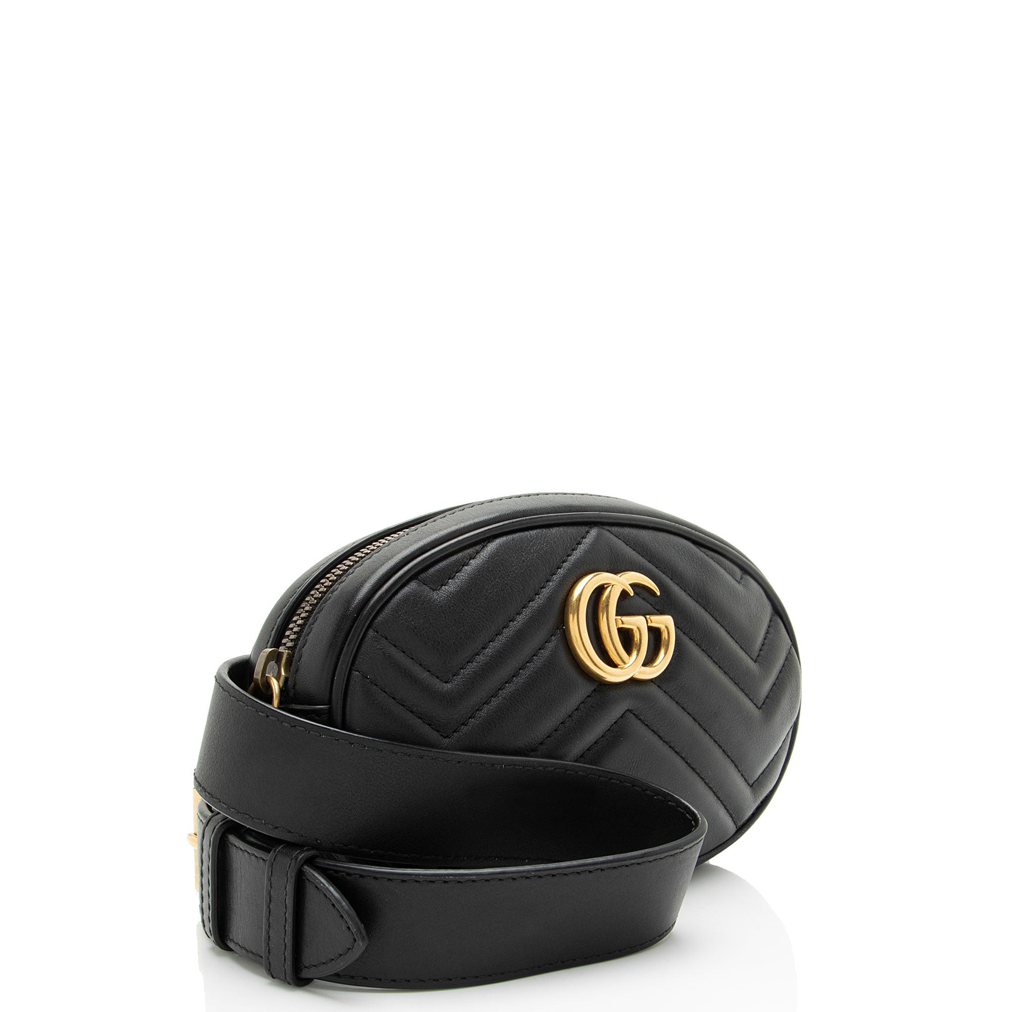 Gucci Matelasse Leather GG Marmont Belt Bag - Size 34 / 85