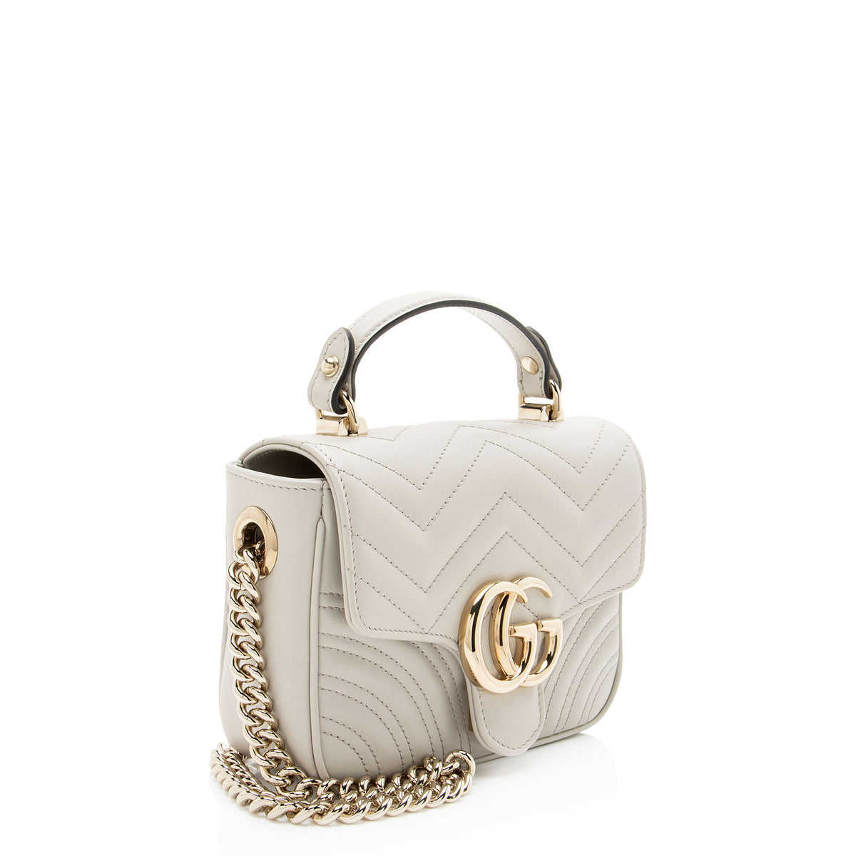 Gucci Matelasse Leather GG Marmont Chain Mini Top Handle