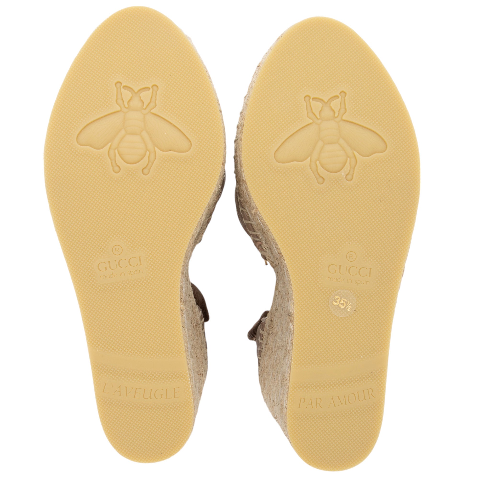 Gucci Matelasse Leather GG Marmont Espadrille Wedges - Size 5.5 / 35.5 (SHF-trS0ea)