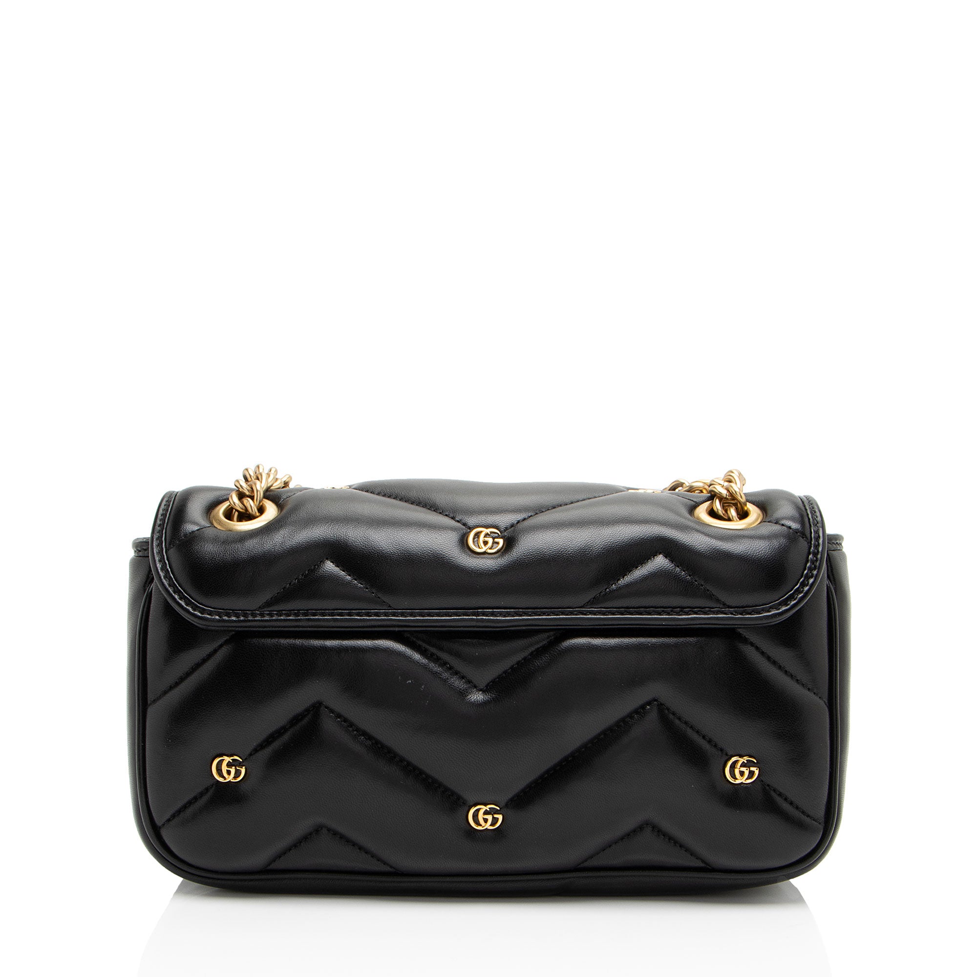 Gucci Matelasse Leather GG Marmont GG Studded Small Flap Bag