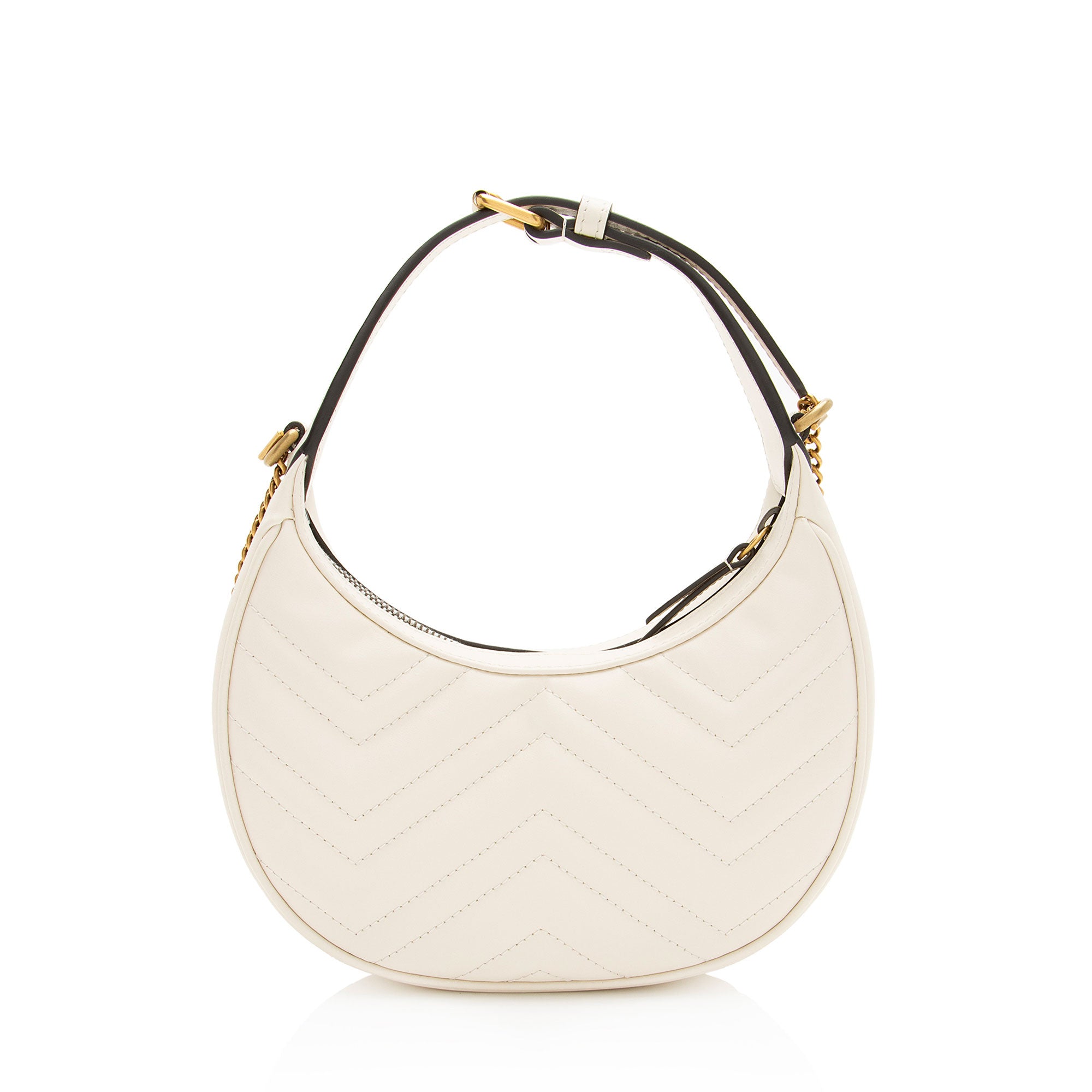 Gucci Matelasse Leather GG Marmont Half Moon Mini Shoulder Bag