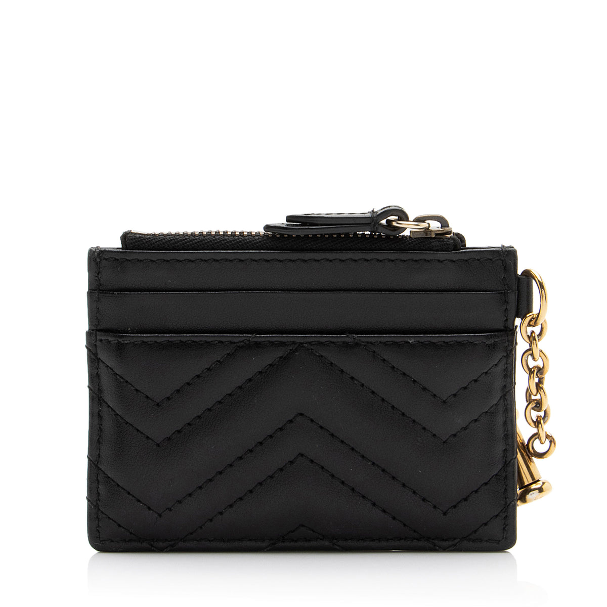 Gucci Matelasse Leather GG Marmont Keychain Card Holder