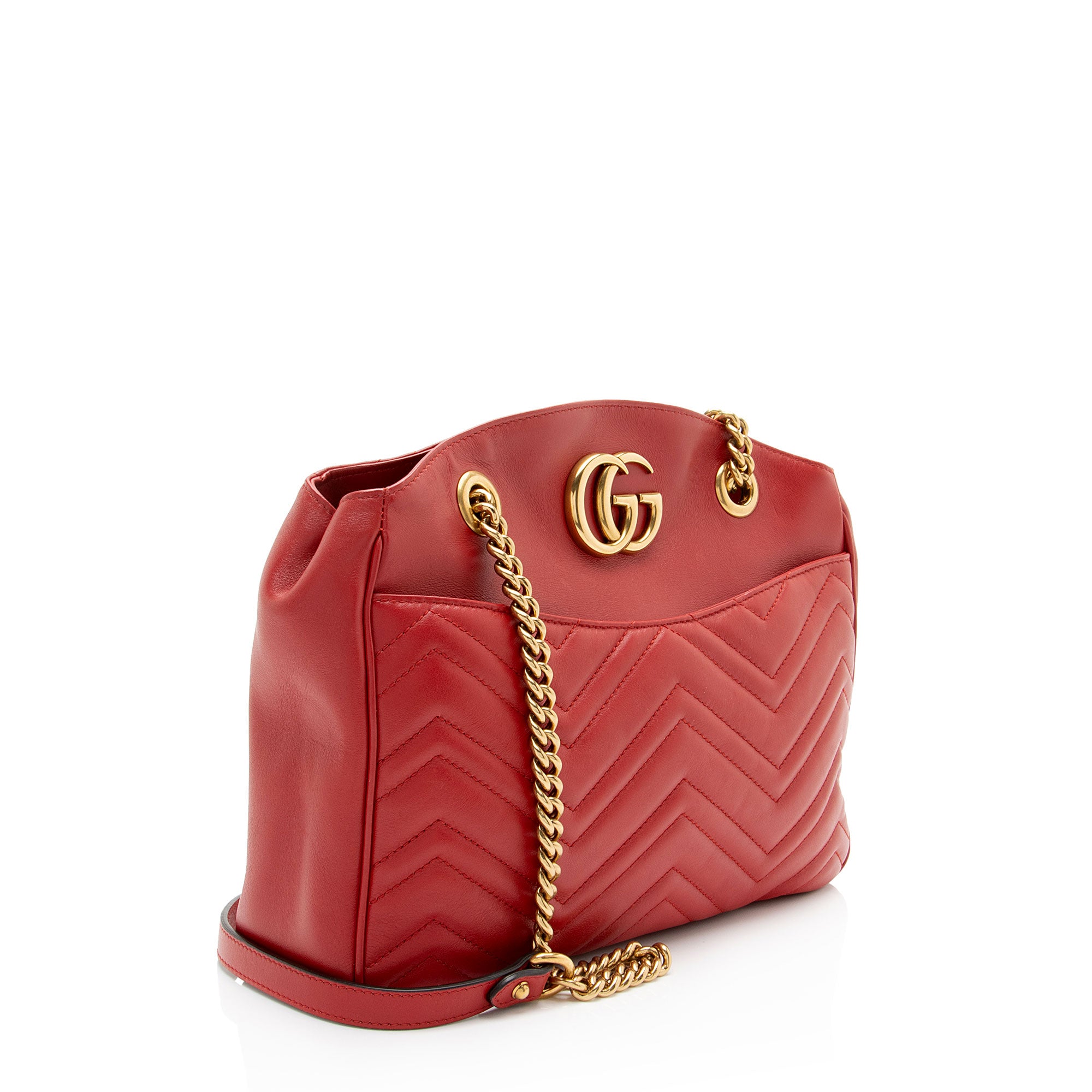 Gucci Matelasse Leather GG Marmont Medium Open Shoulder Bag