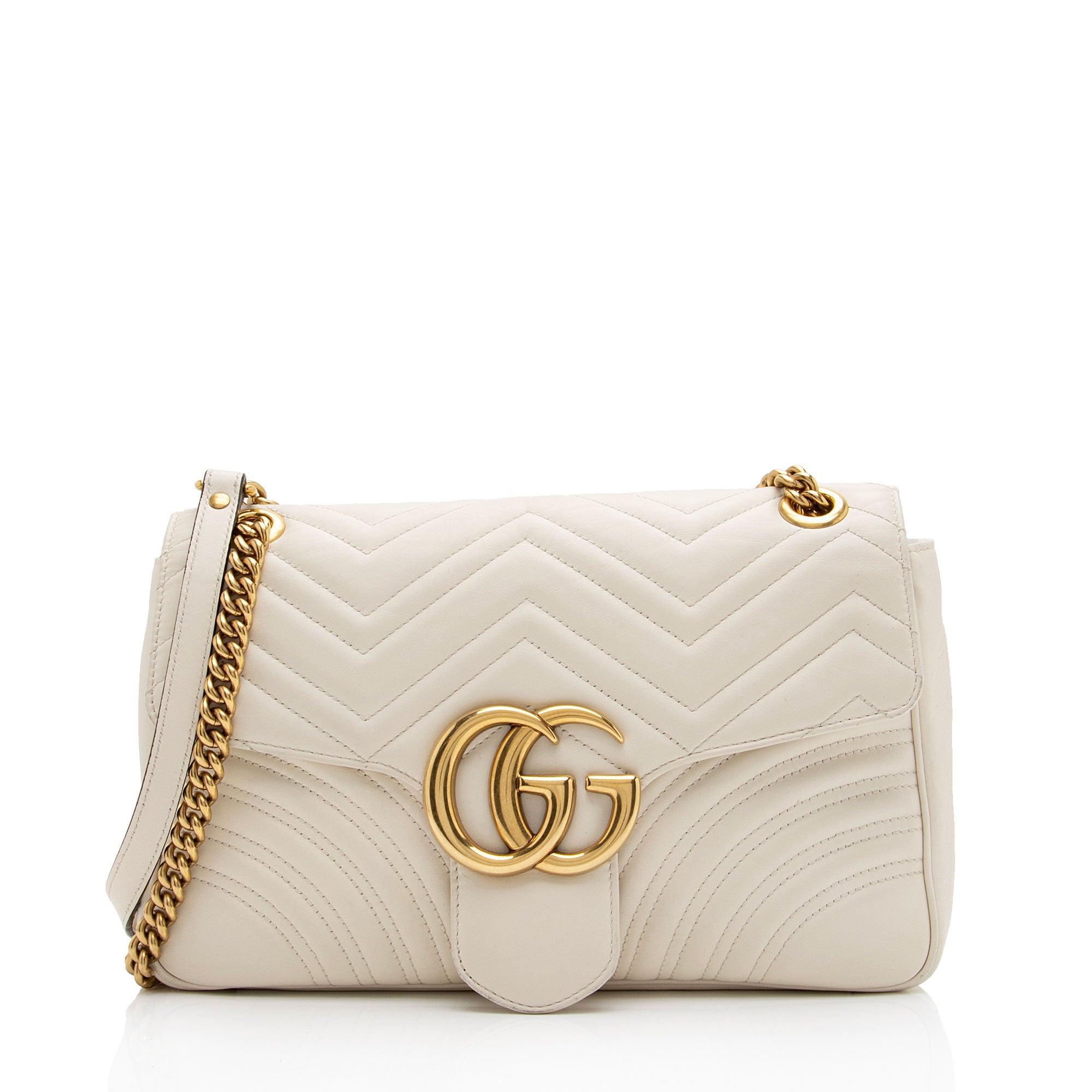 Gucci Matelasse Leather GG Marmont Medium Shoulder Bag (SHF-vZzq6k)