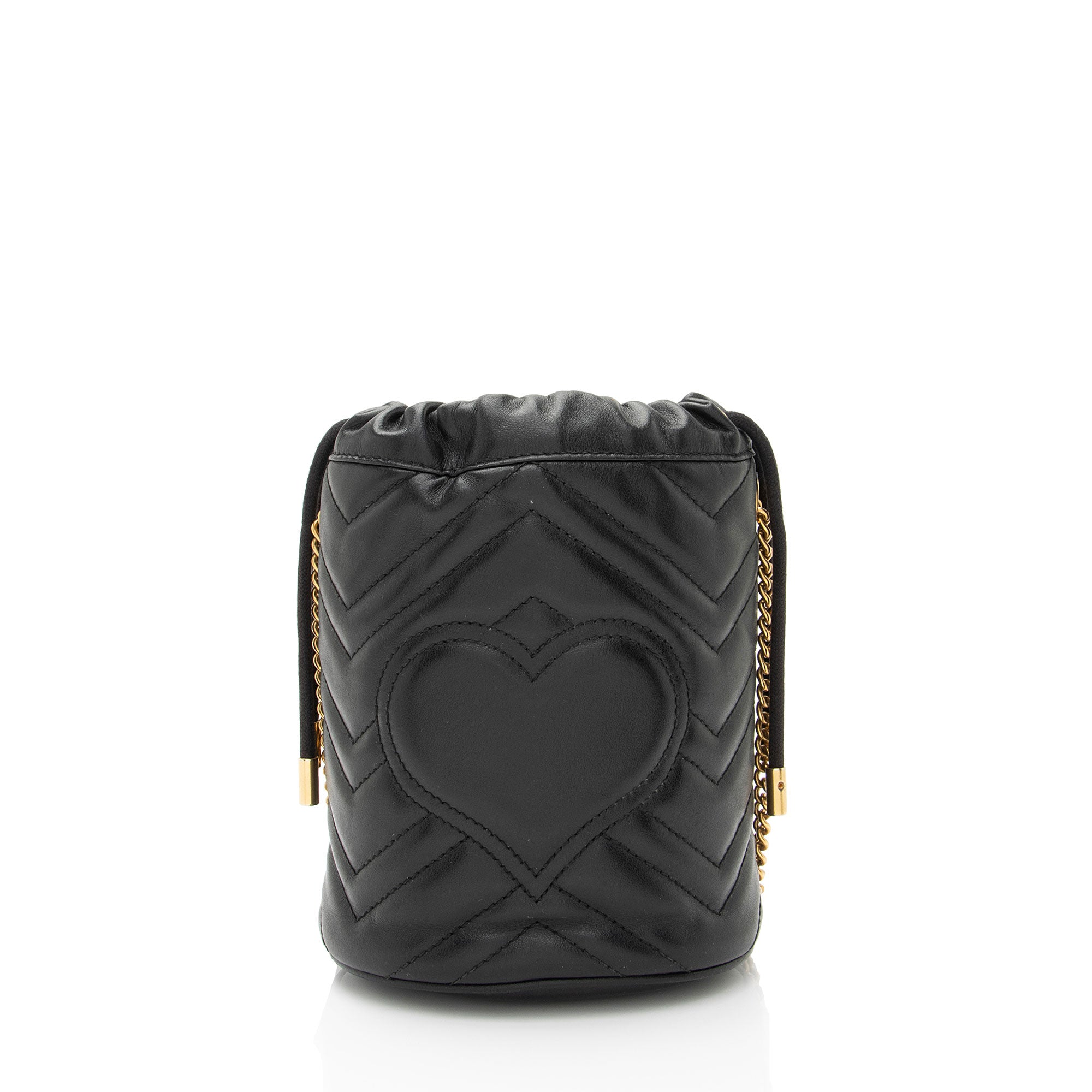 Gucci Matelasse Leather GG Marmont Mini Bucket Bag (SHF-Umtahx)