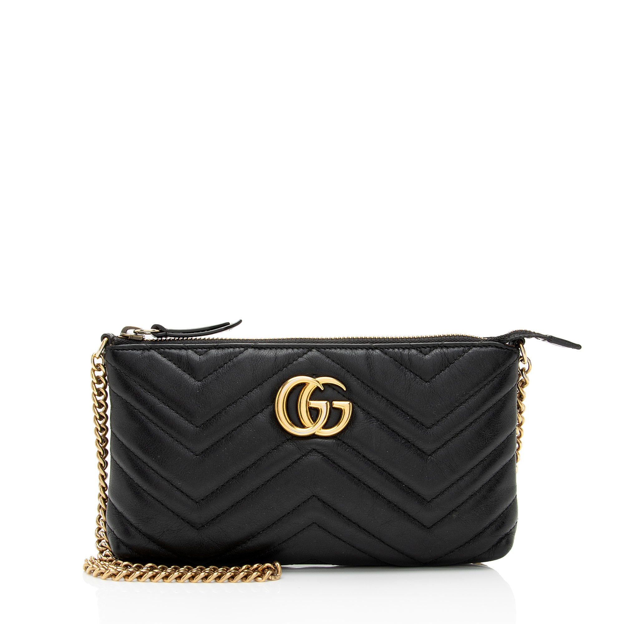 Gucci Matelasse Leather GG Marmont Mini Chain Bag (SHF-CwKDsc)