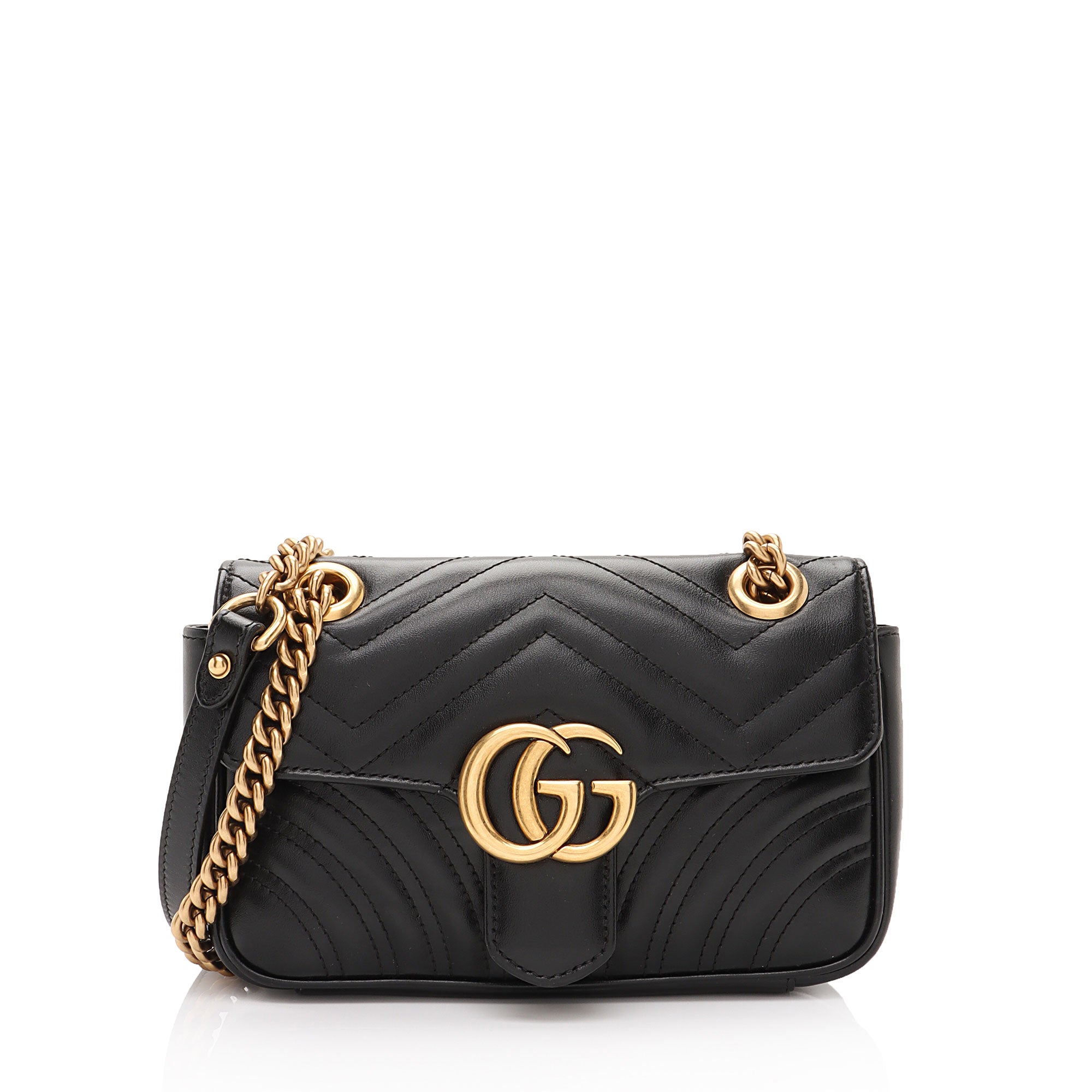 Gucci Matelasse Leather GG Marmont Mini Shoulder Bag (SHF-iWJZlj)