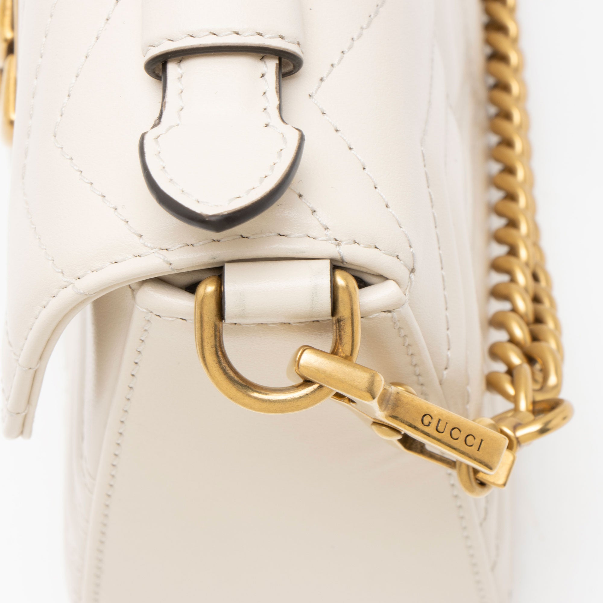 Gucci Matelasse Leather GG Marmont Mini Top Handle Bag