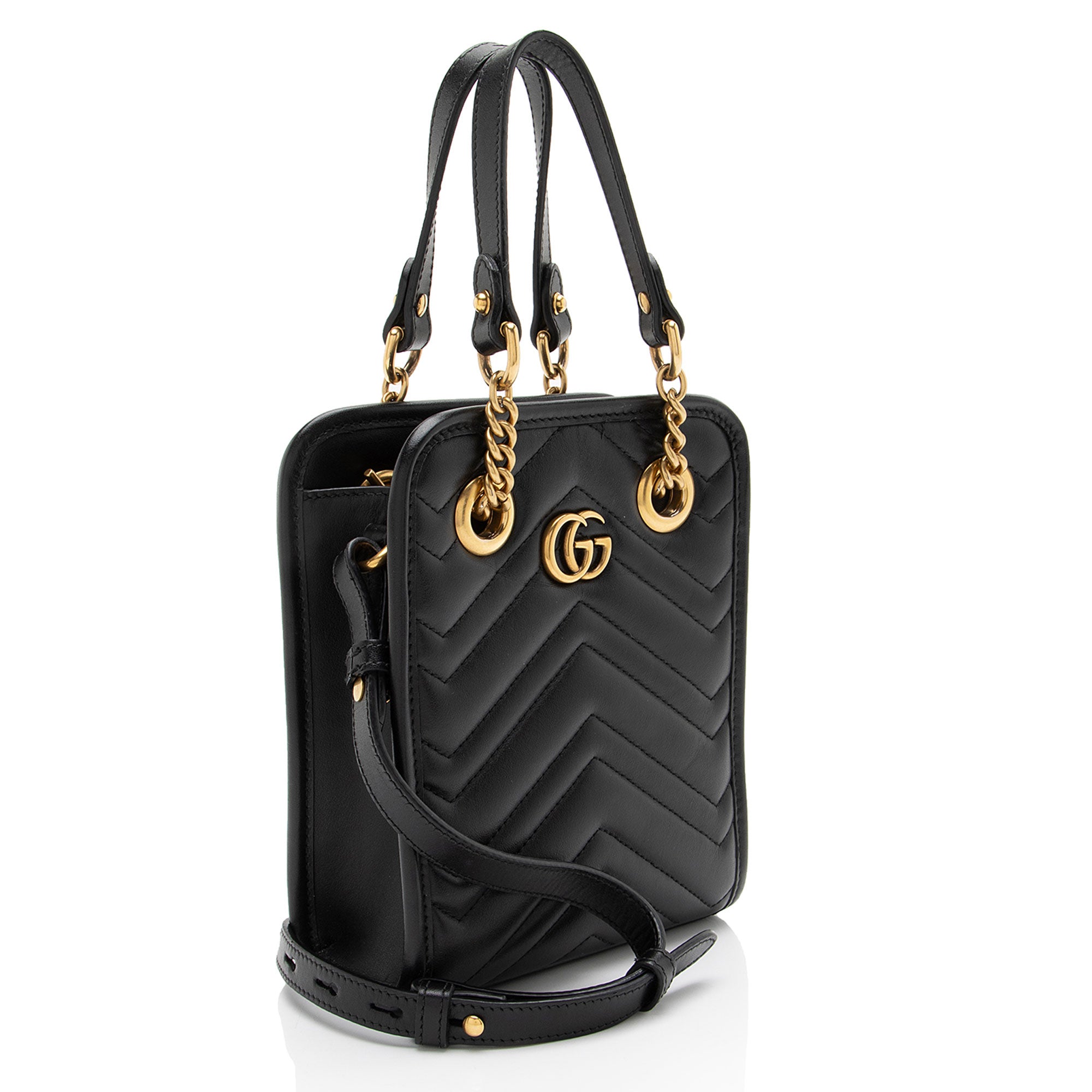 Gucci Matelasse Leather GG Marmont Mini Tote