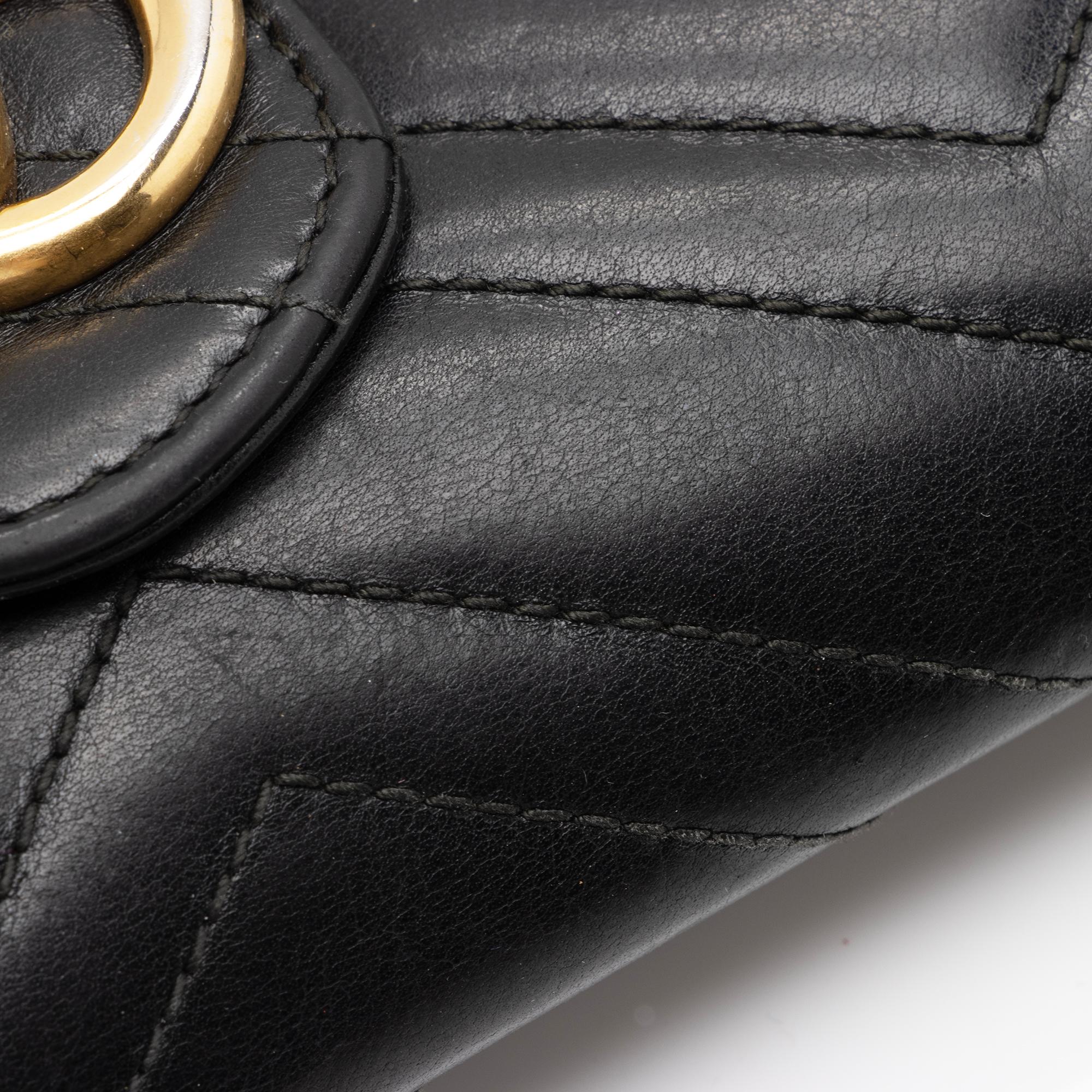 Gucci Matelasse Leather GG Marmont Mini Wallet on Chain Bag (SHF-zSUheQ)