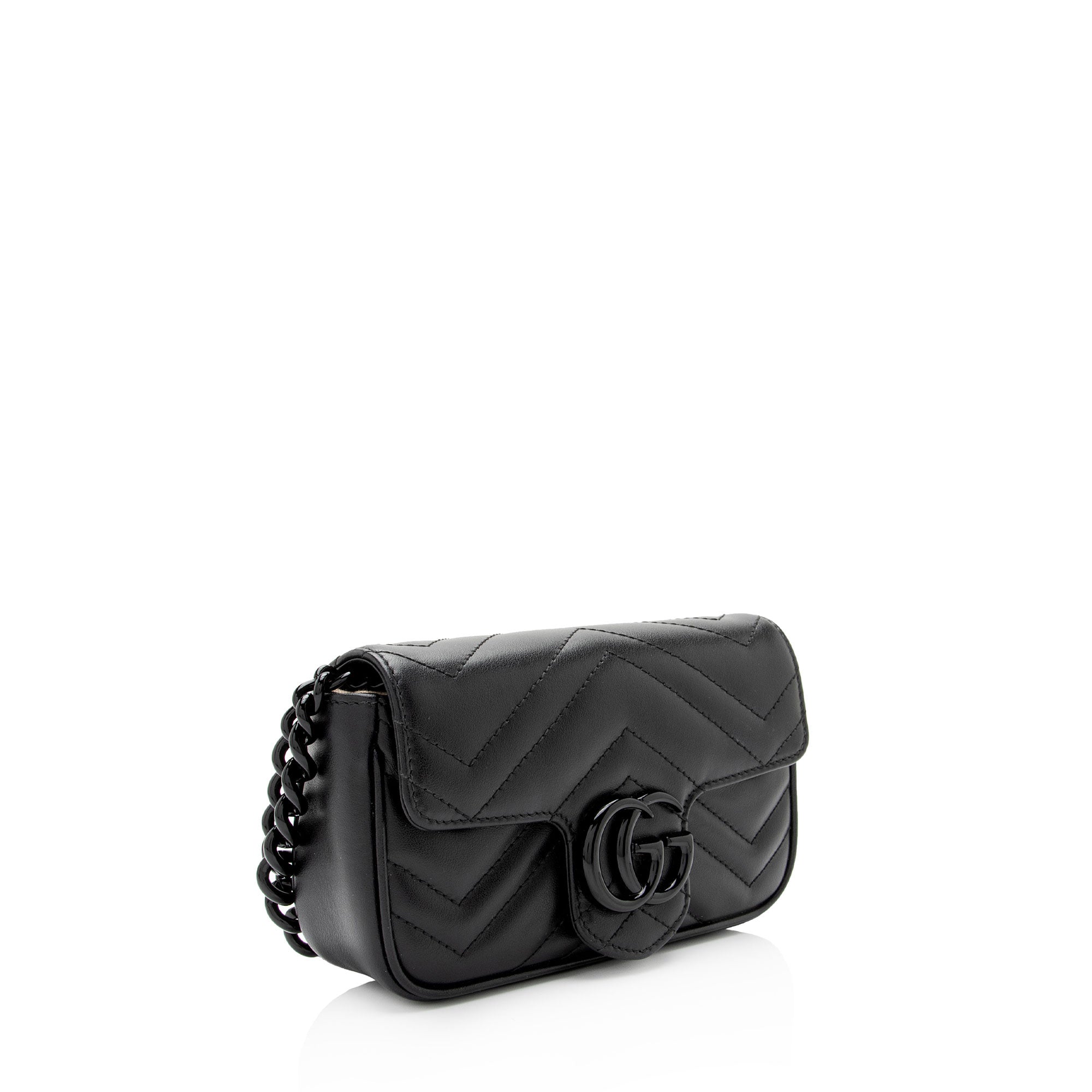 Gucci Matelasse Leather GG Marmont Monochrome Belt Bag (SHF-2itioi)