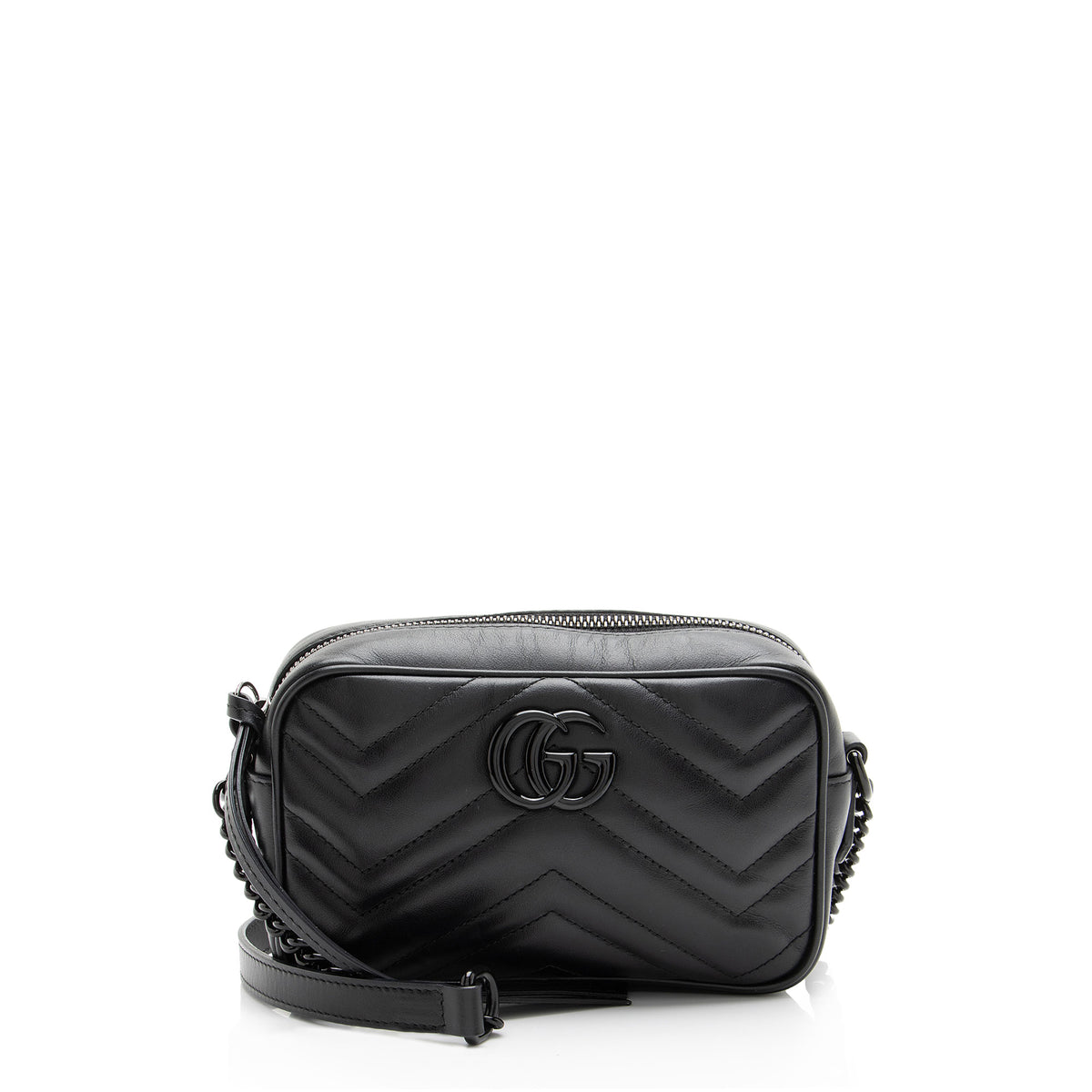 Gucci Matelasse Leather GG Marmont Monochrome Mini Camera Bag