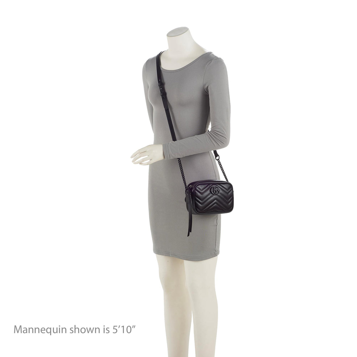 Gucci Matelasse Leather GG Marmont Monochrome Mini Camera Bag