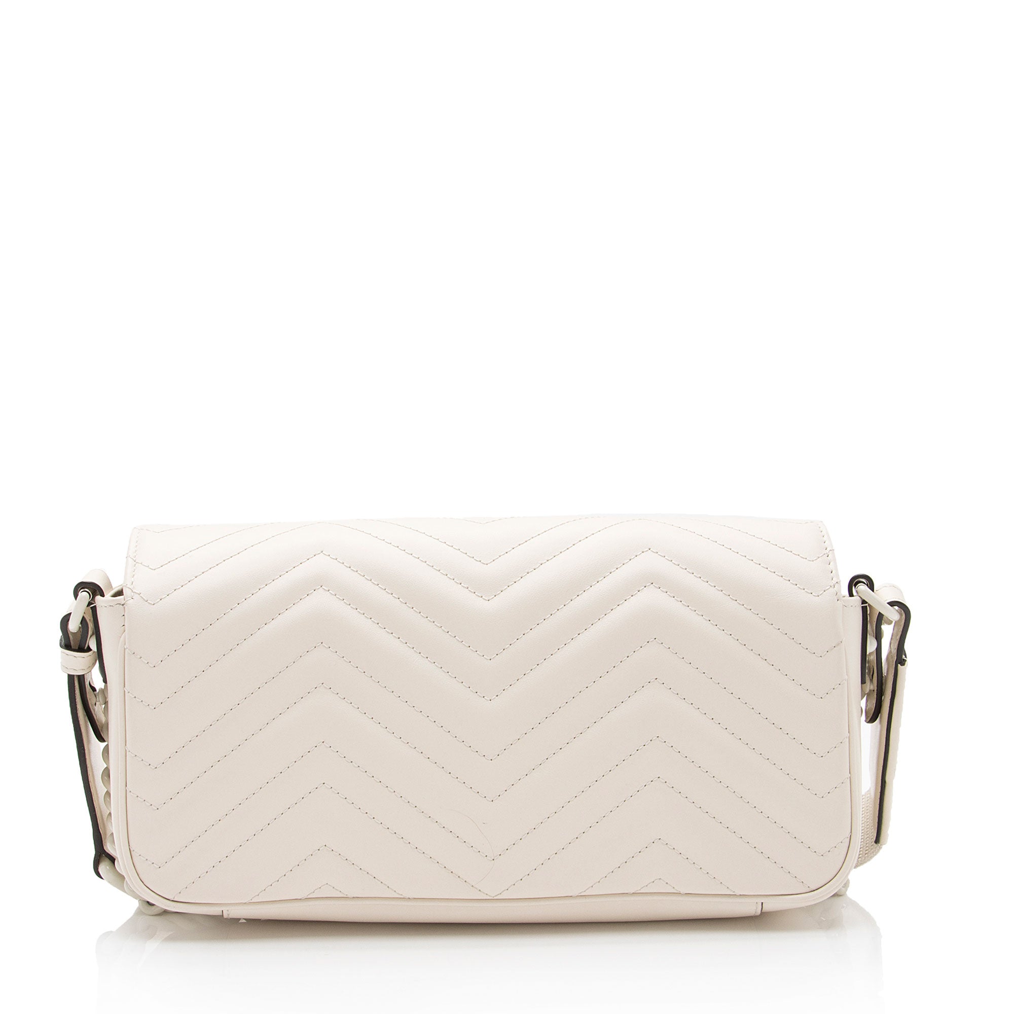 Gucci Matelasse Leather GG Marmont Monochrome Small Flap Shoulder Bag (SHF-KTzQNK)
