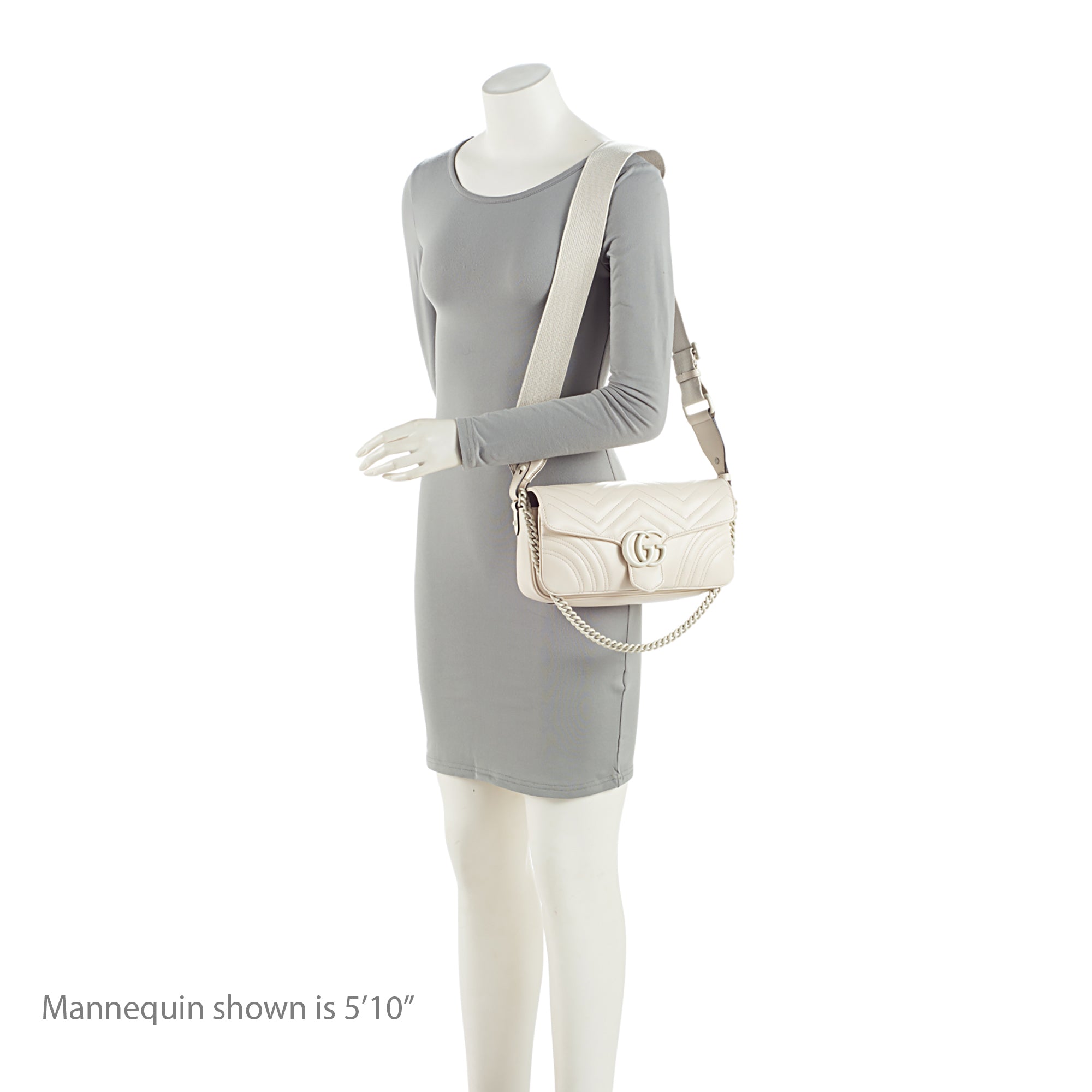 Gucci Matelasse Leather GG Marmont Monochrome Small Flap Shoulder Bag (SHF-KTzQNK)