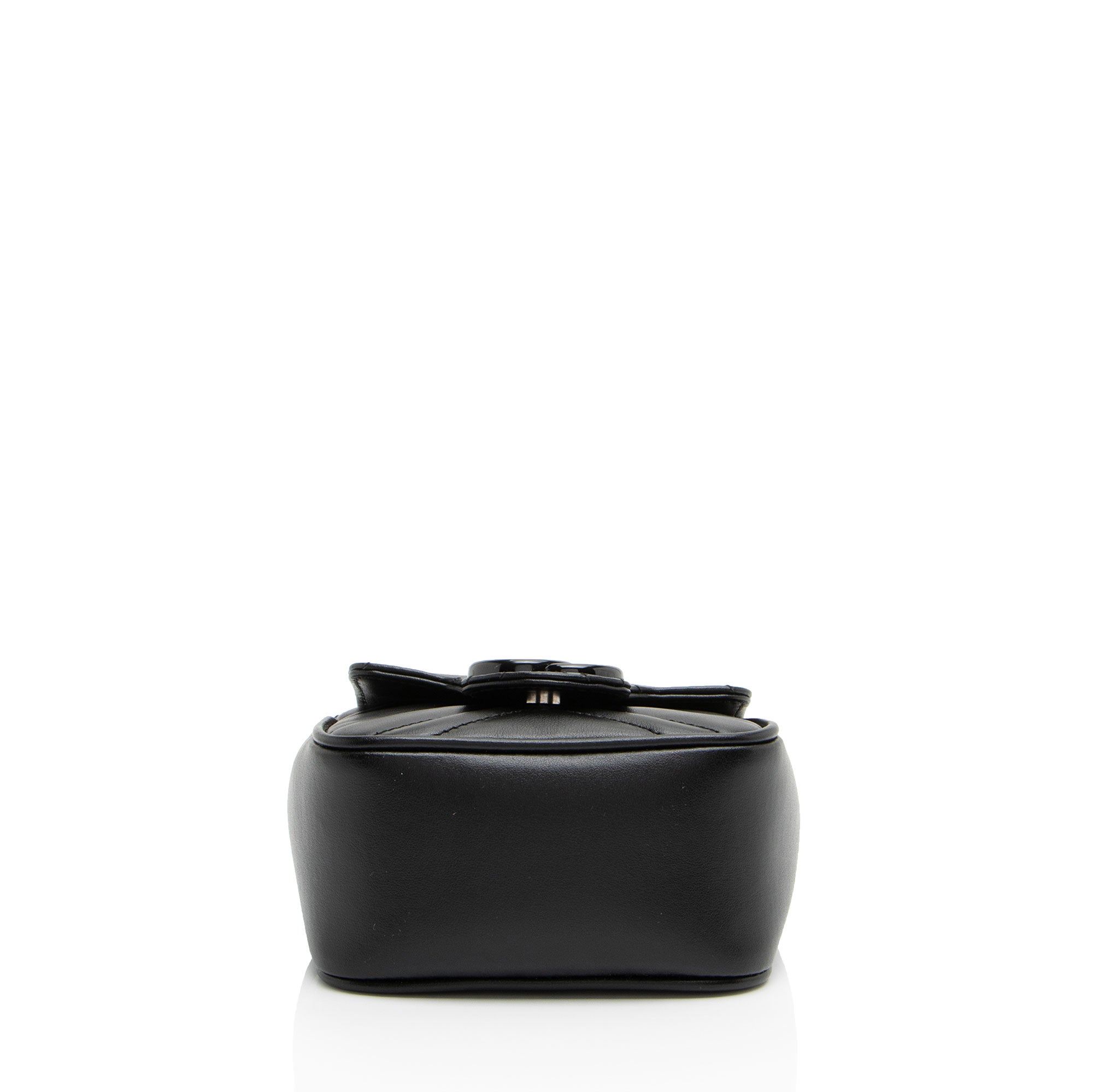 Gucci Matelasse Leather GG Marmont Monochrome Square Chain Belt Bag