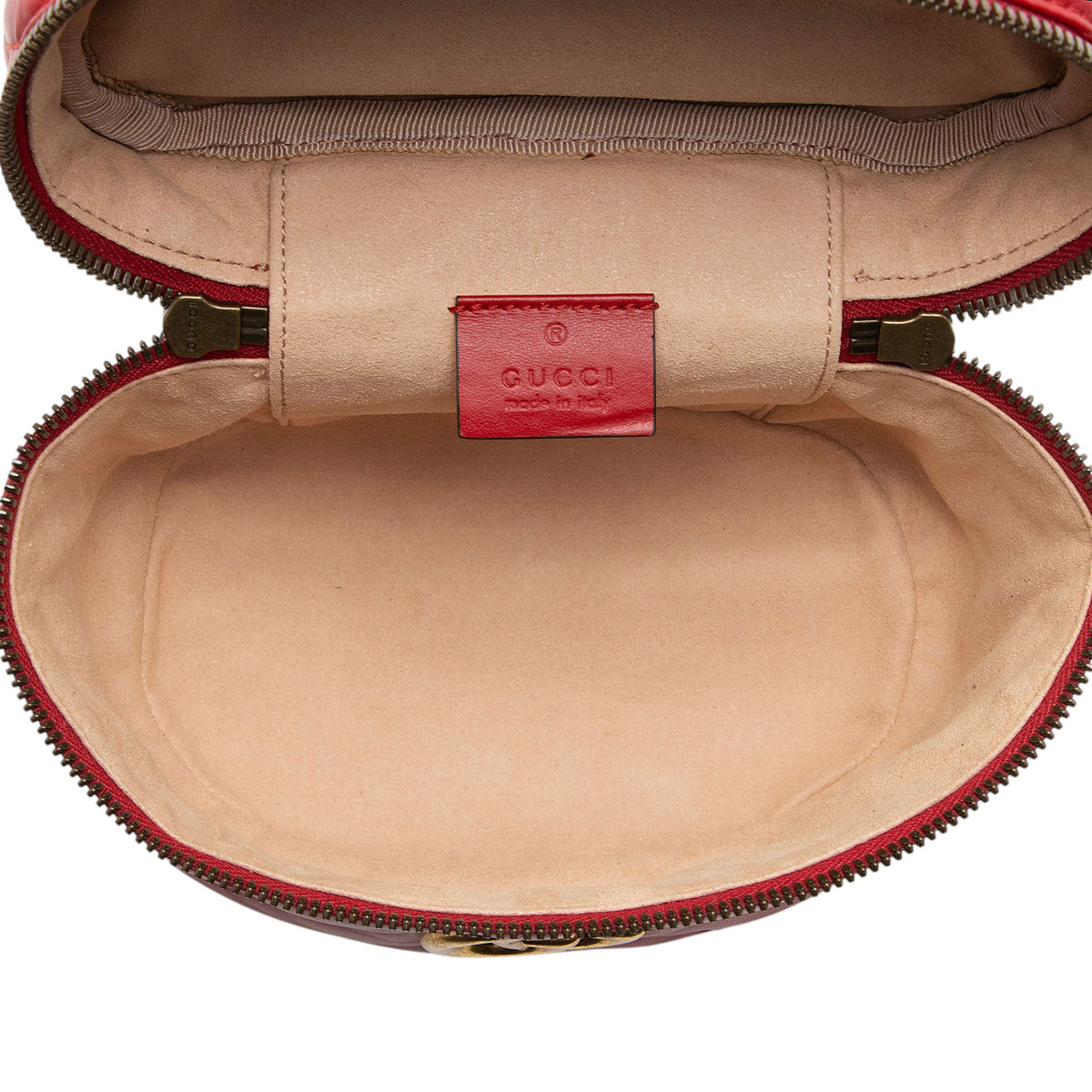 Gucci Matelasse Leather GG Marmont Round Mini Backpack