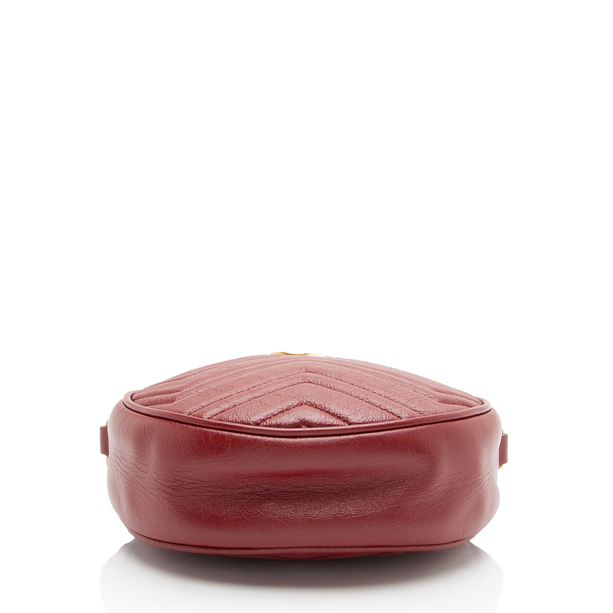 Gucci Matelasse Leather GG Marmont Round Mini Shoulder Bag