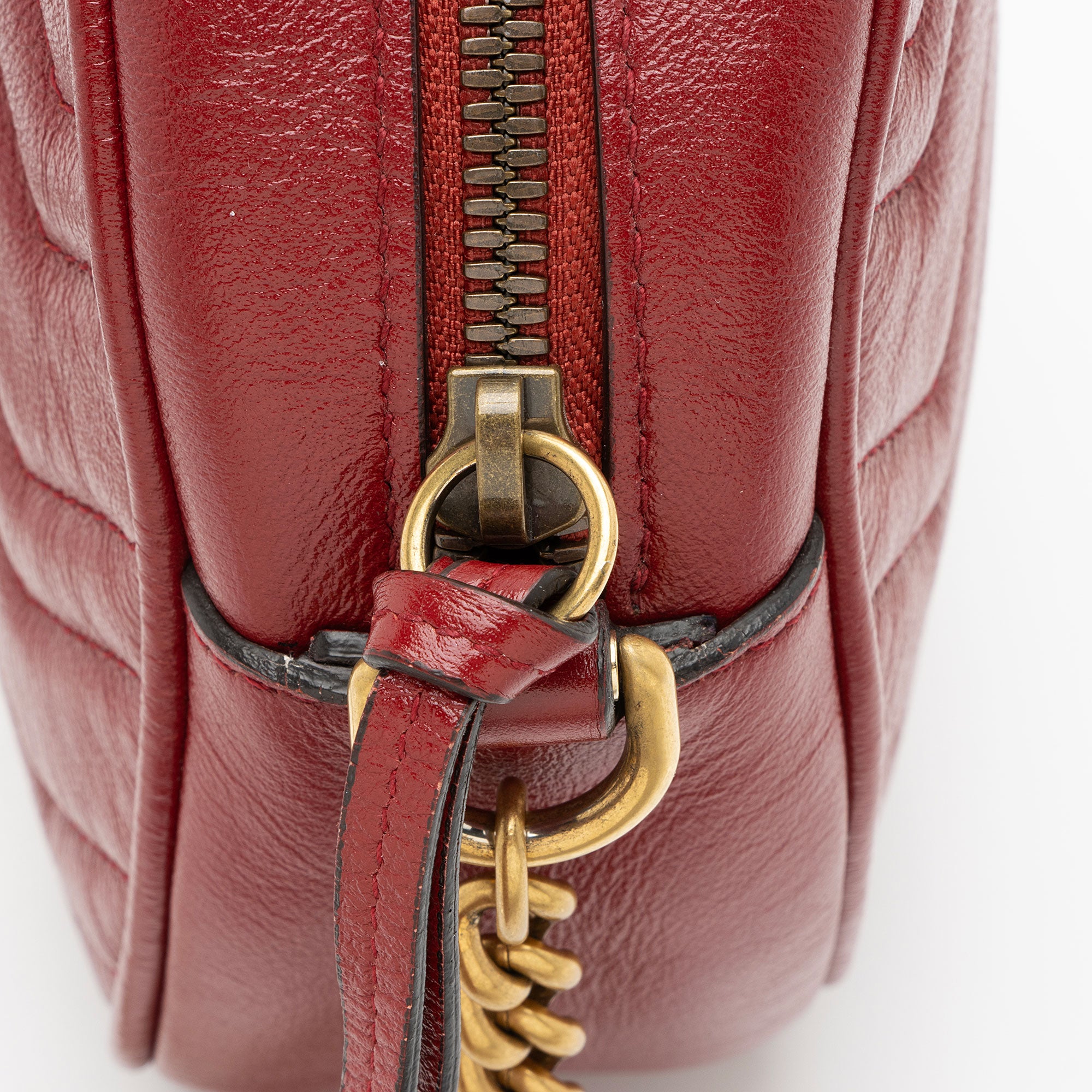 Gucci Matelasse Leather GG Marmont Round Mini Shoulder Bag