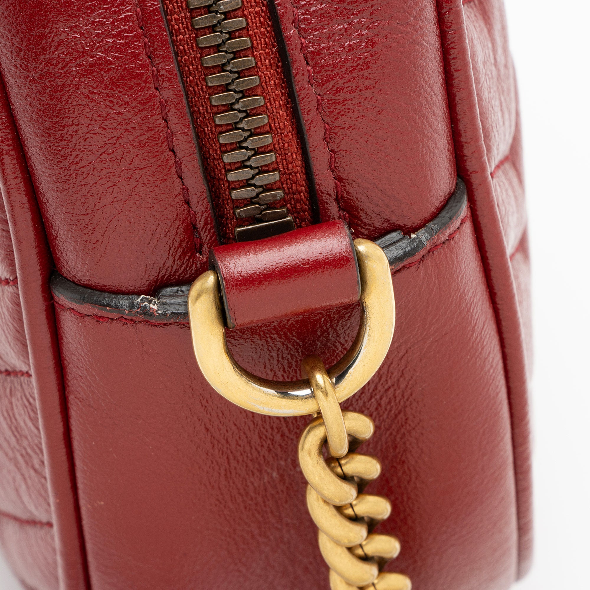 Gucci Matelasse Leather GG Marmont Round Mini Shoulder Bag