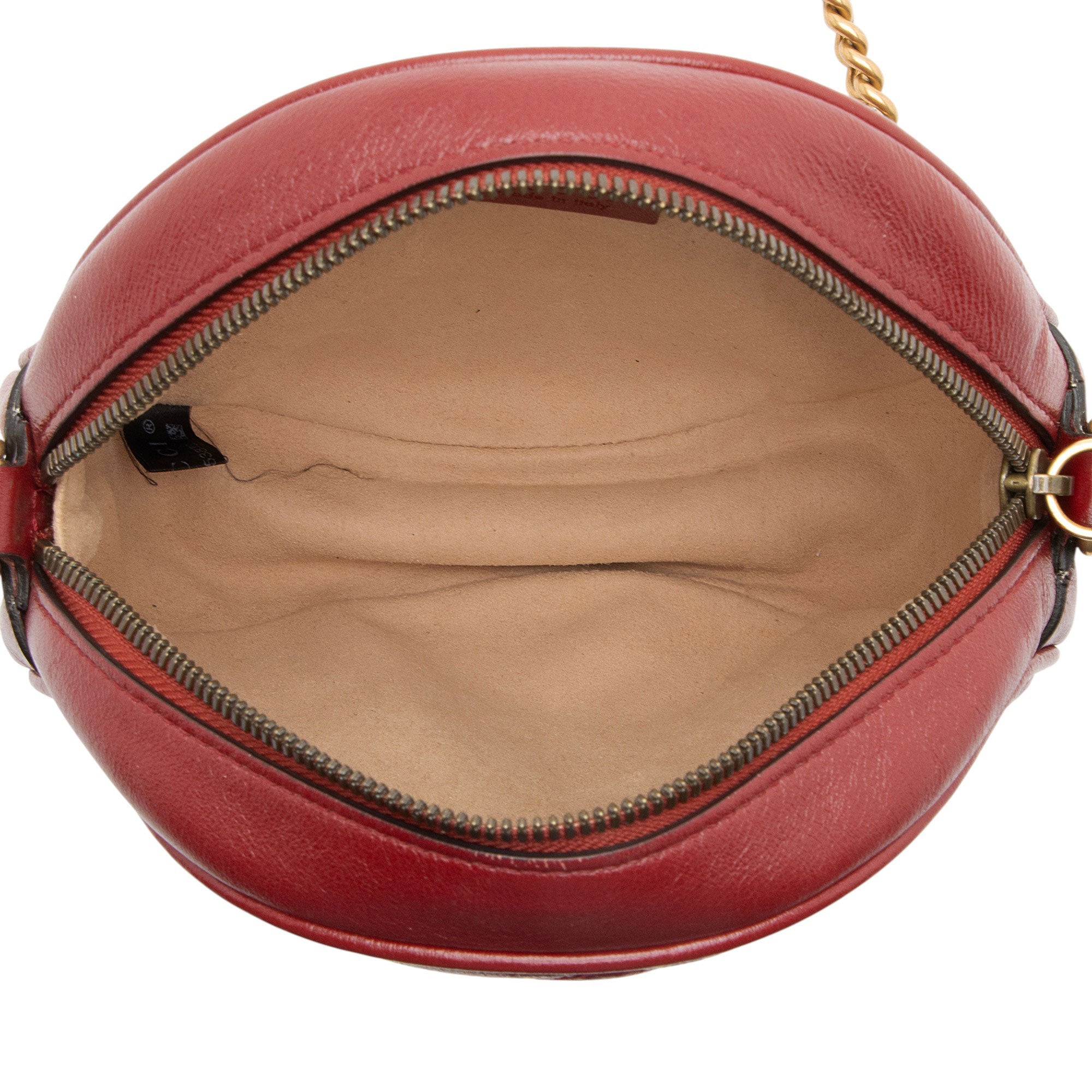 Gucci Matelasse Leather GG Marmont Round Mini Shoulder Bag