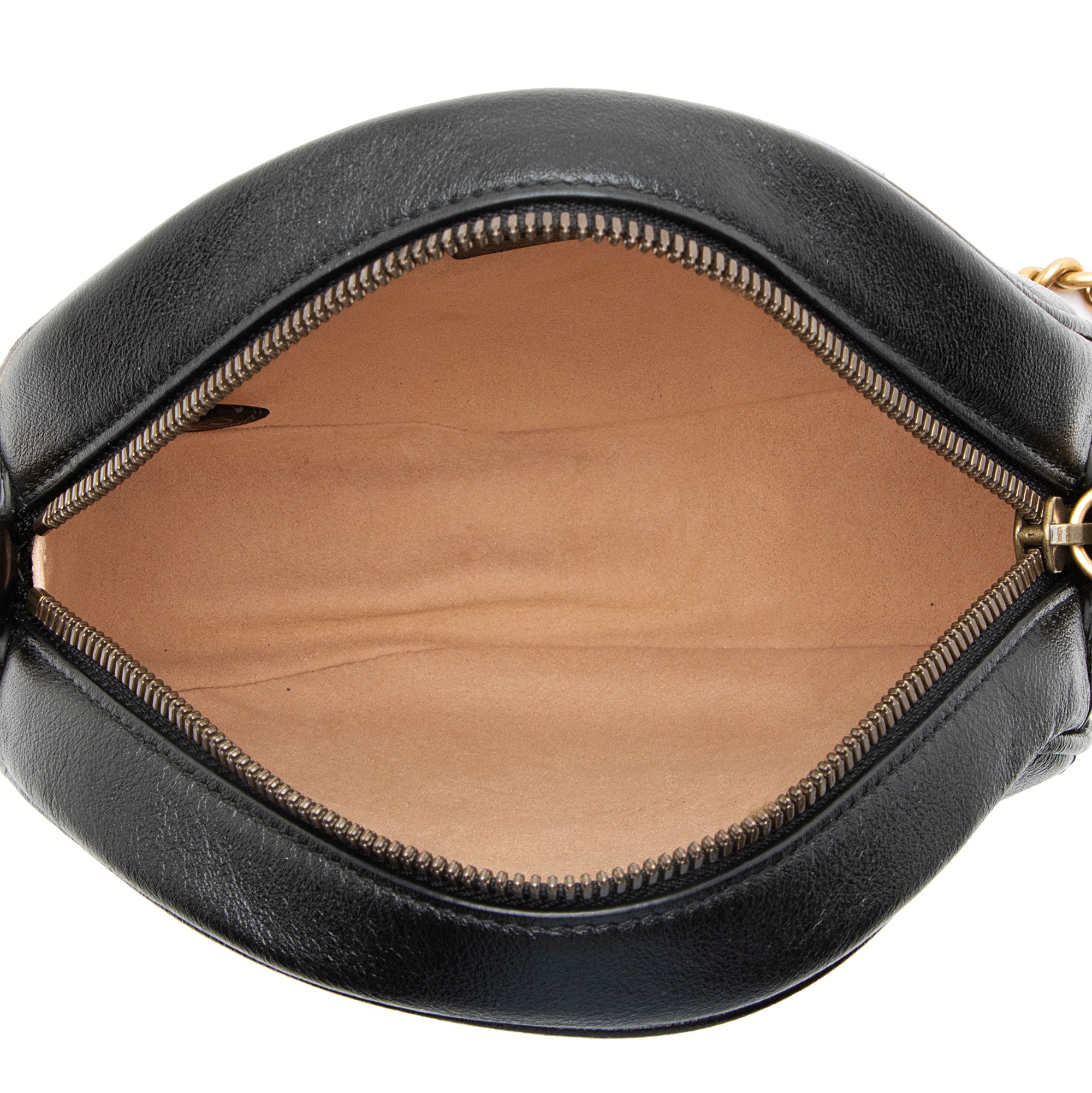Gucci Matelasse Leather GG Marmont Round Mini Shoulder Bag