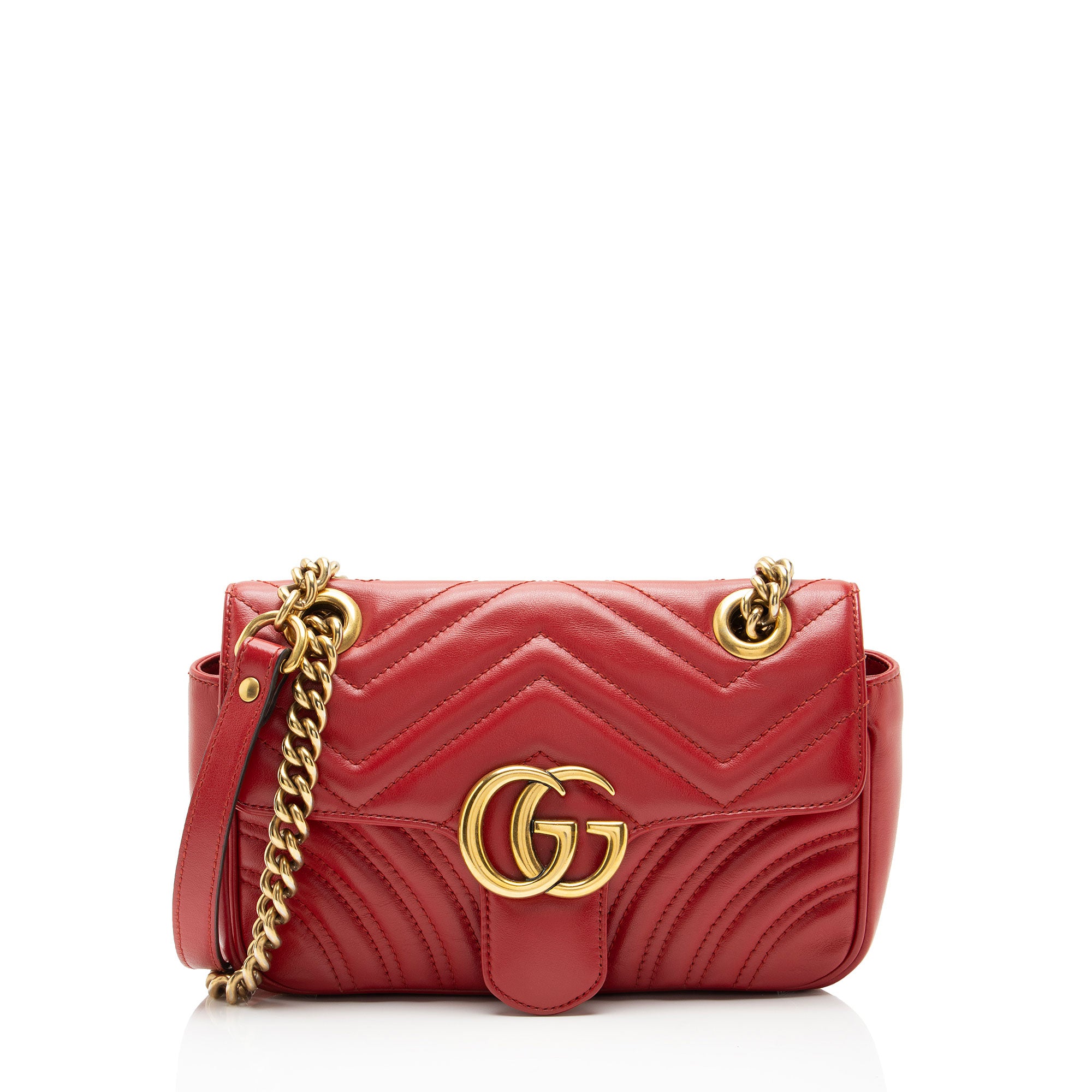 Gucci Matelasse Leather GG Marmont Small Flap Bag