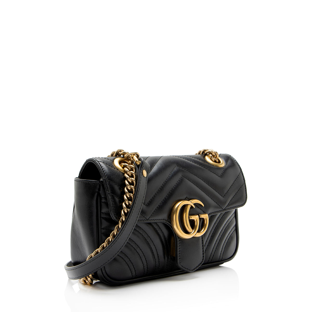 Gucci Matelasse Leather GG Marmont Small Flap Bag