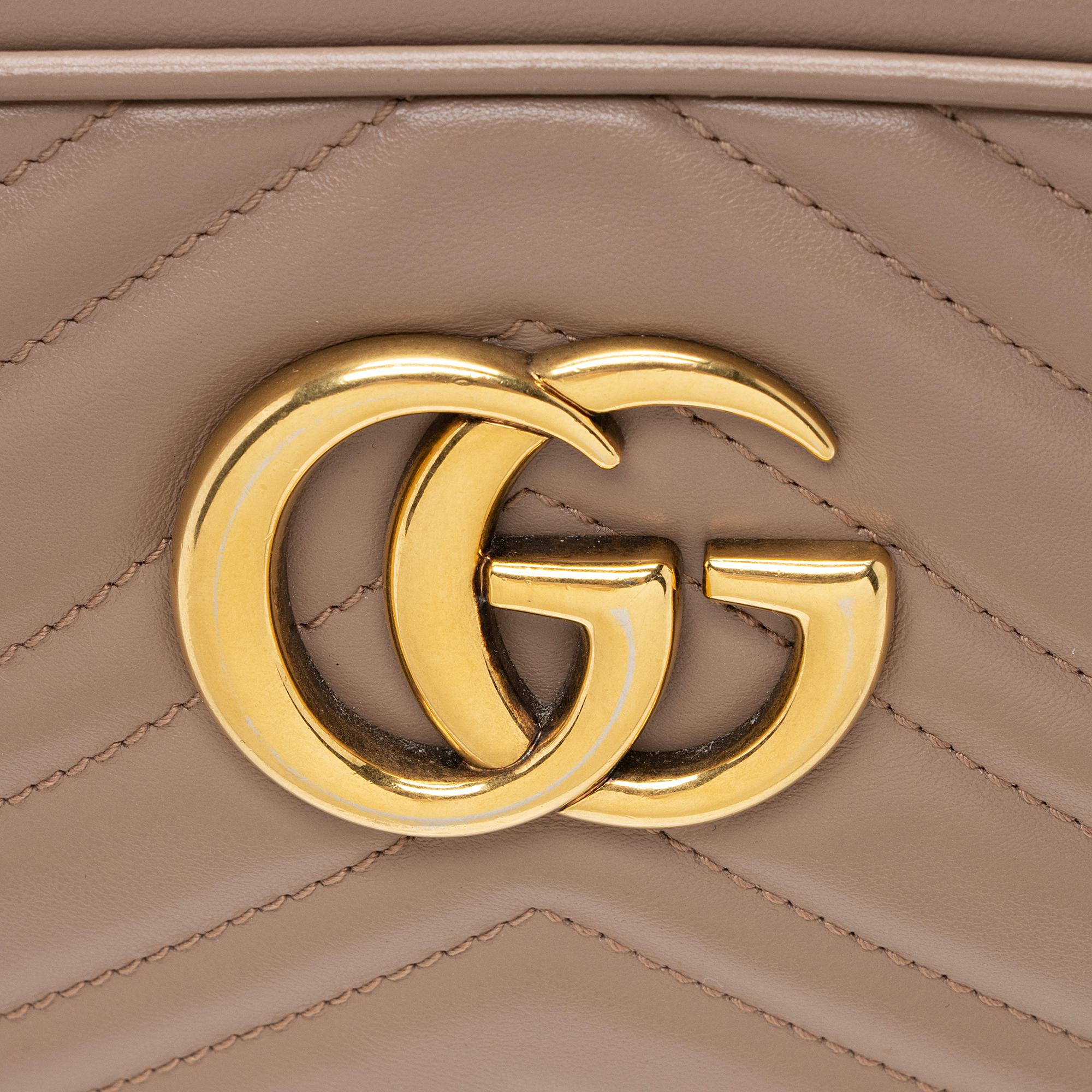 Gucci Matelasse Leather GG Marmont Small Shoulder Bag (SHF-22520)