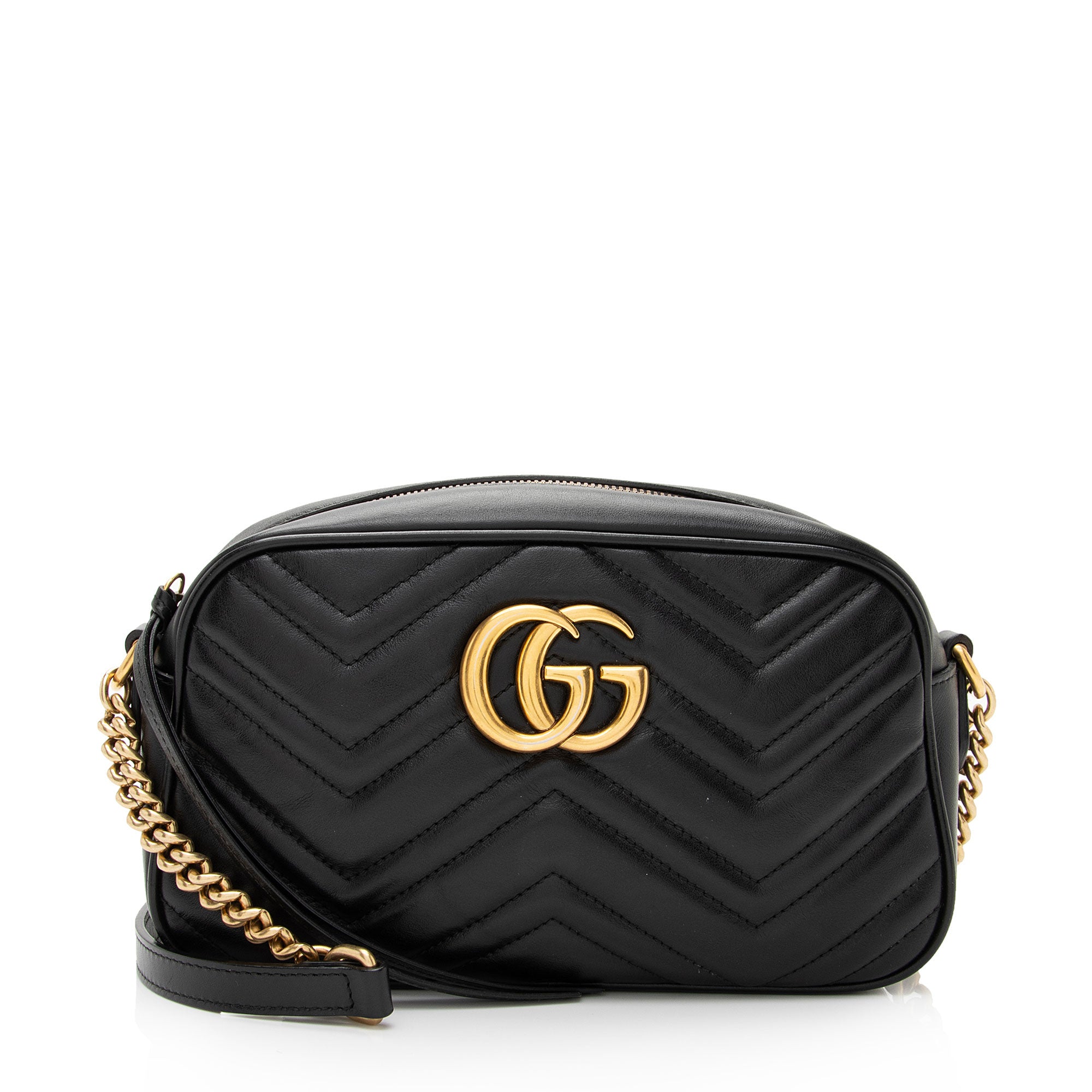 Gucci Matelasse Leather GG Marmont Small Shoulder Bag (SHF-qHsTPi)