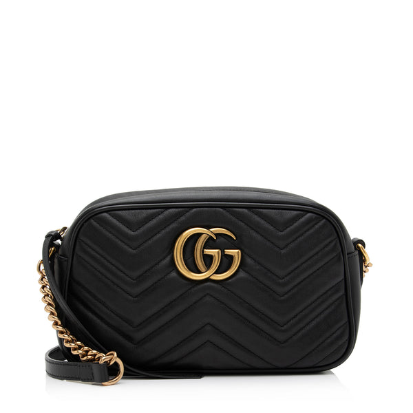 Gucci Matelasse Leather GG Marmont Small Shoulder Bag (SHF-yWuLoN