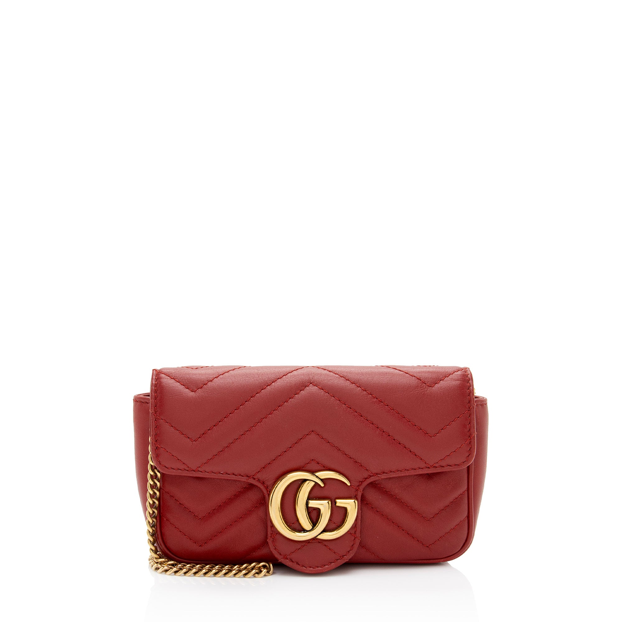 Gucci Matelasse Leather GG Marmont Super Mini Flap Bag (SHF-x8YYoY)