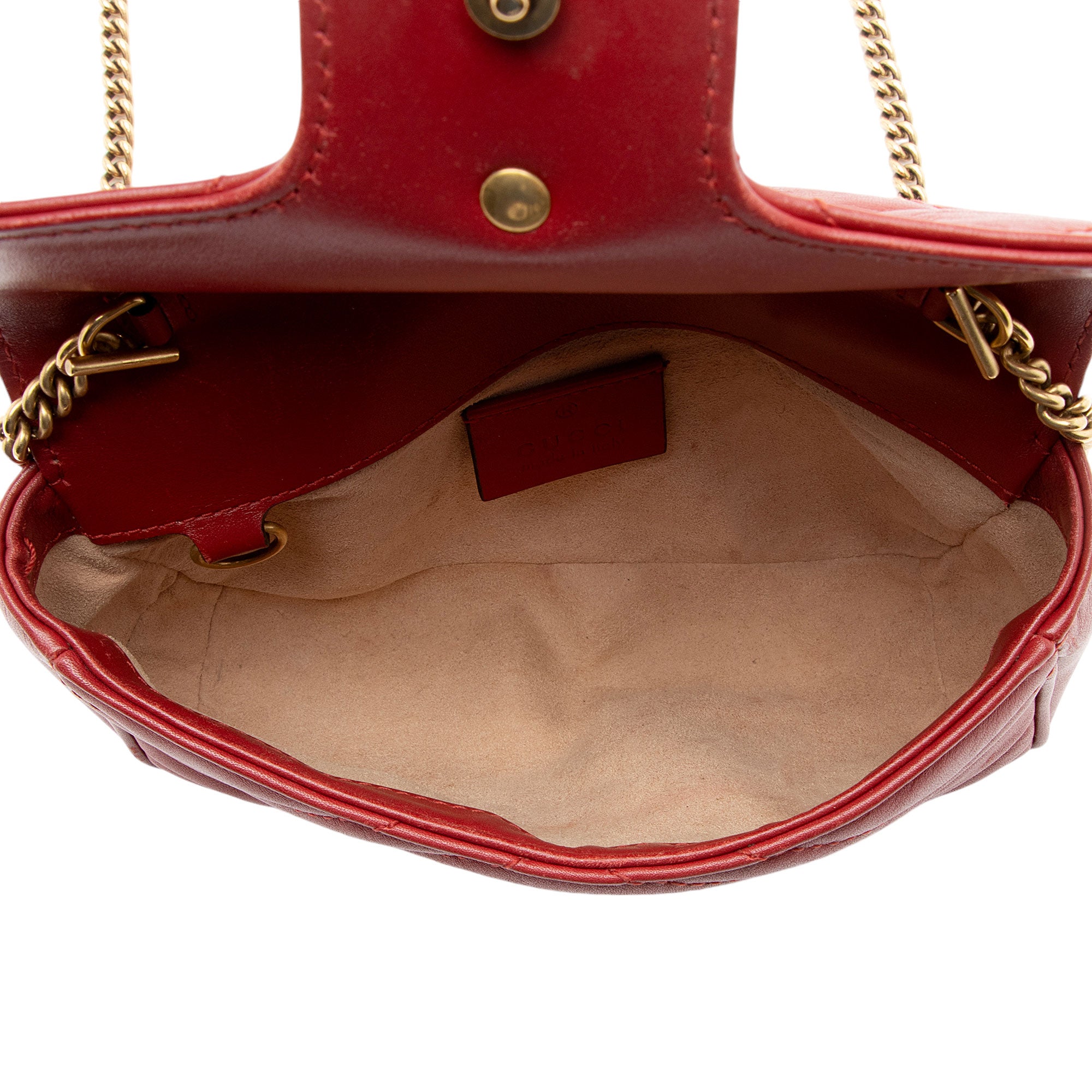 Gucci Matelasse Leather GG Marmont Super Mini Flap Bag (SHF-x8YYoY)