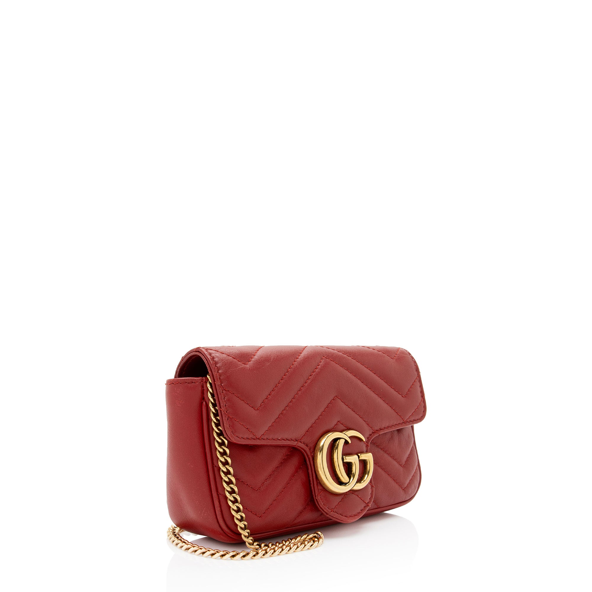 Gucci Matelasse Leather GG Marmont Super Mini Flap Bag (SHF-x8YYoY)