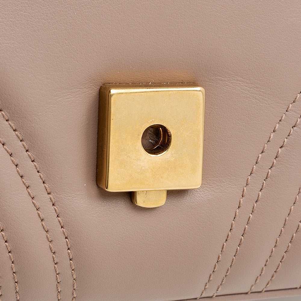 Gucci Matelasse Leather GG Marmont Top Handle Small Shoulder Bag (SHF-22063)