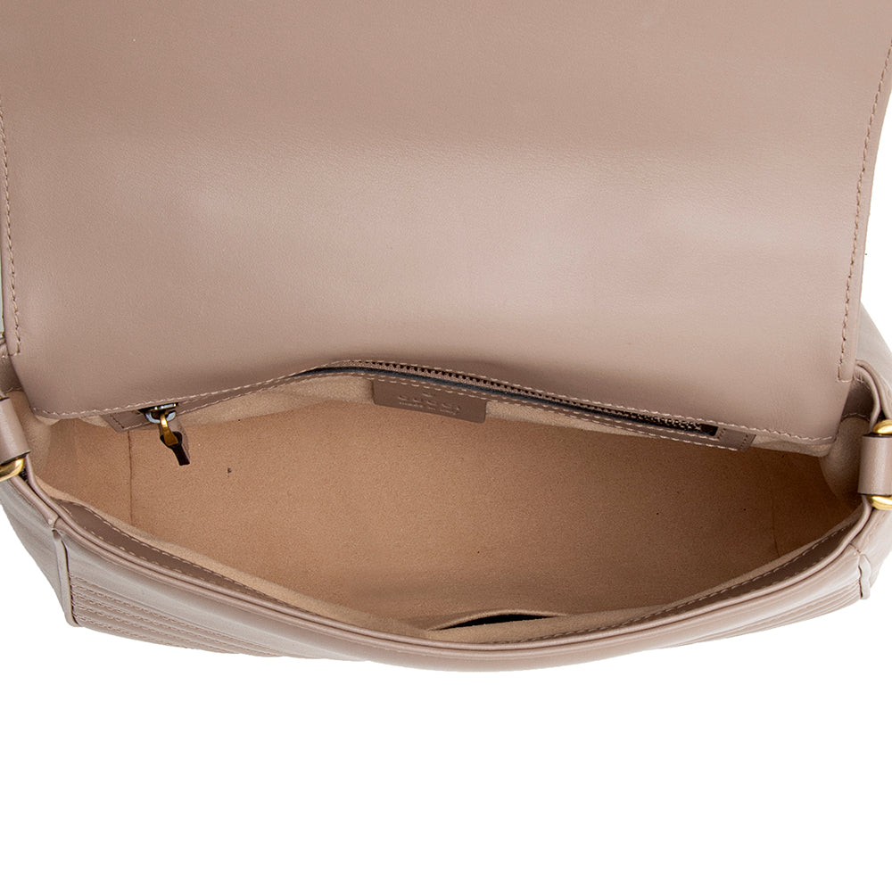 Gucci Matelasse Leather GG Marmont Top Handle Small Shoulder Bag (SHF-22063)