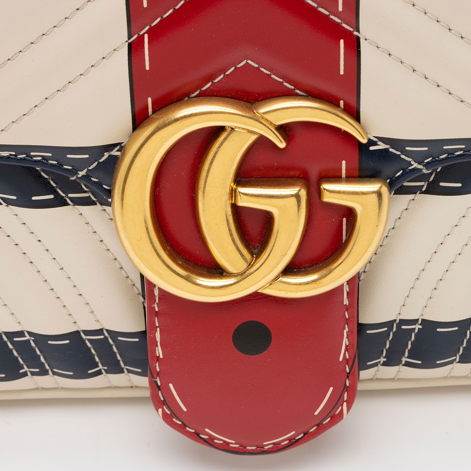 Gucci Matelasse Leather GG Marmont Trompe L'Oeil Small Flap Bag