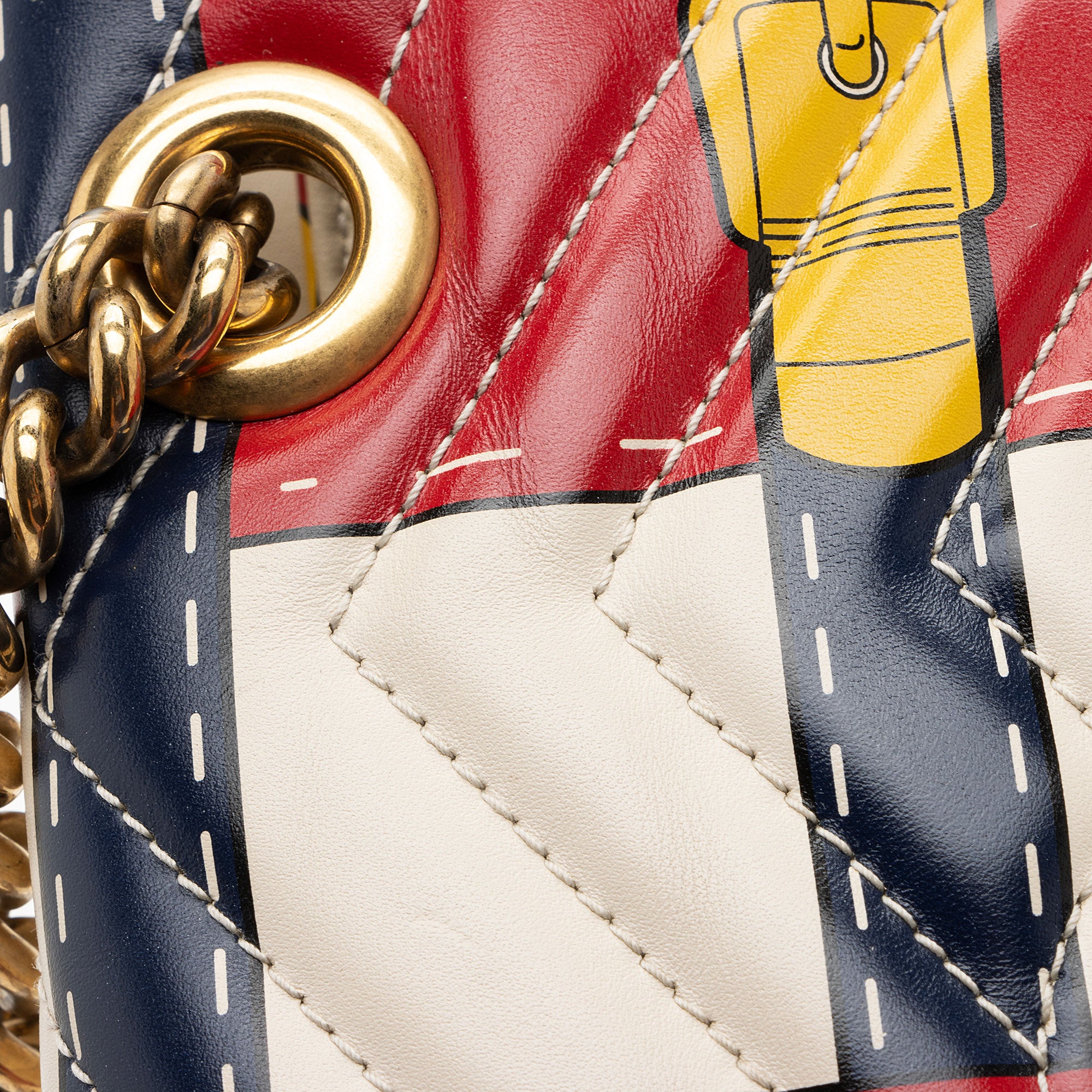 Gucci Matelasse Leather GG Marmont Trompe L'Oeil Small Flap Bag