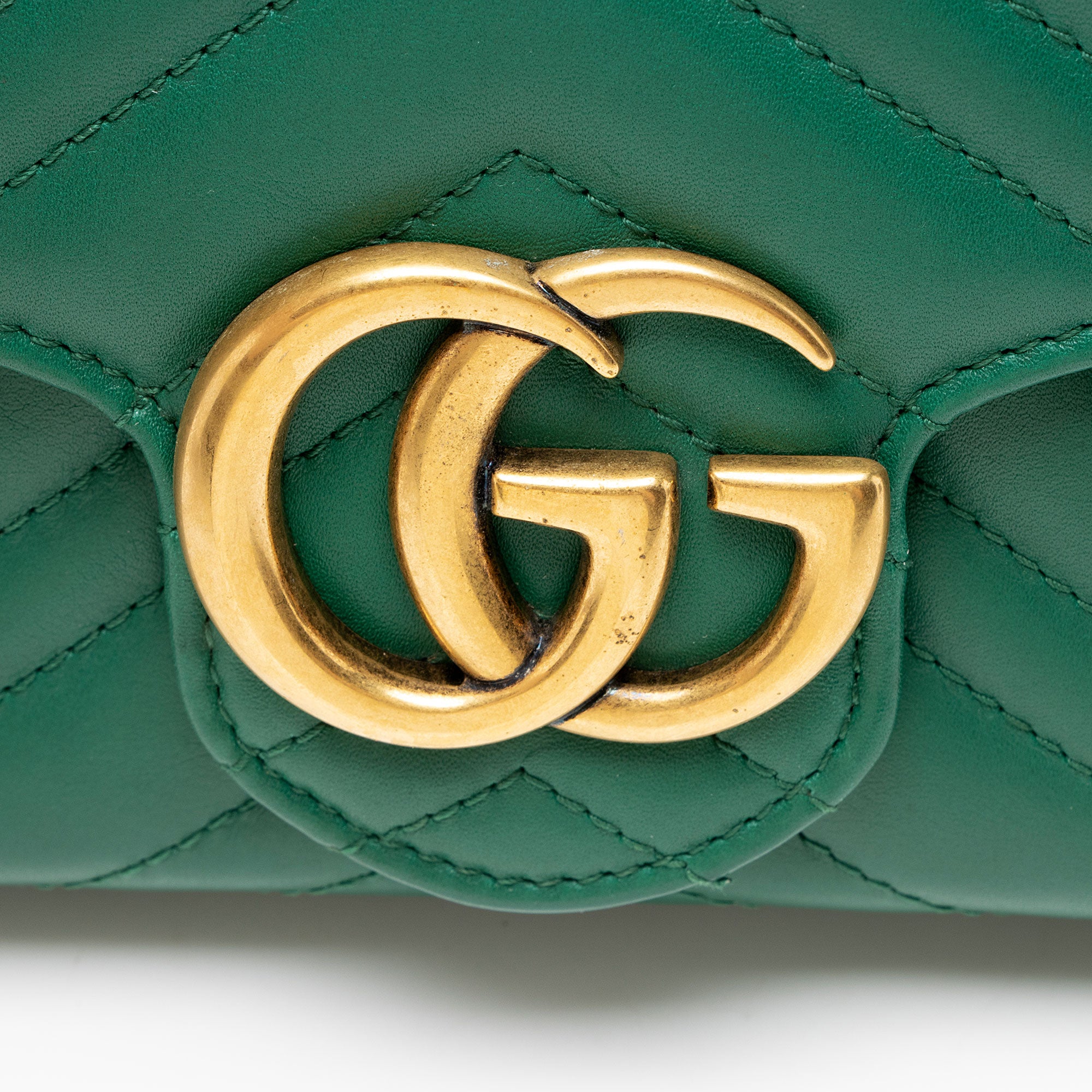Gucci Matelasse Leather GG Marmont Wallet on Chain