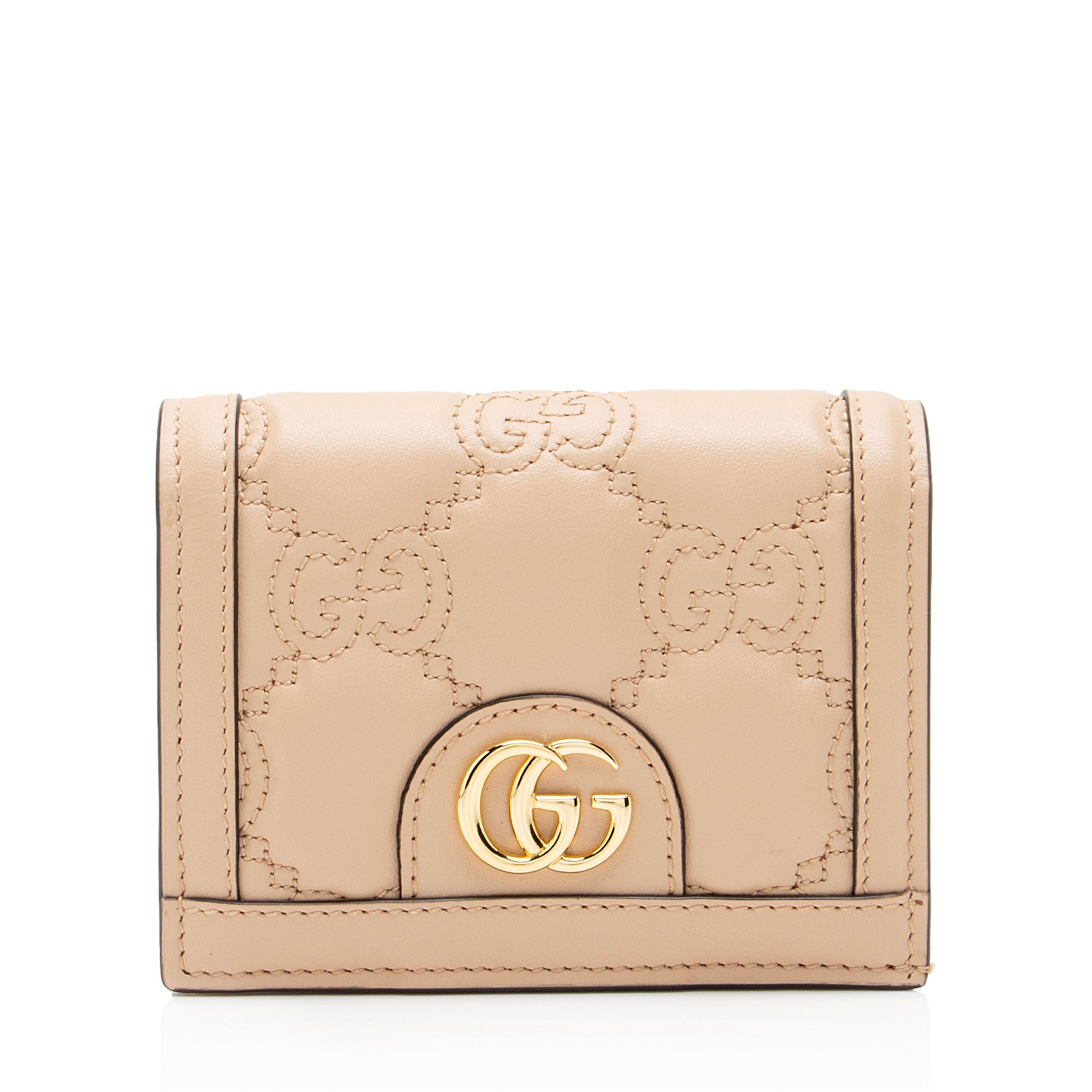Gucci Jumbo GG Matelasse Leather Marmont Card Case Wallet