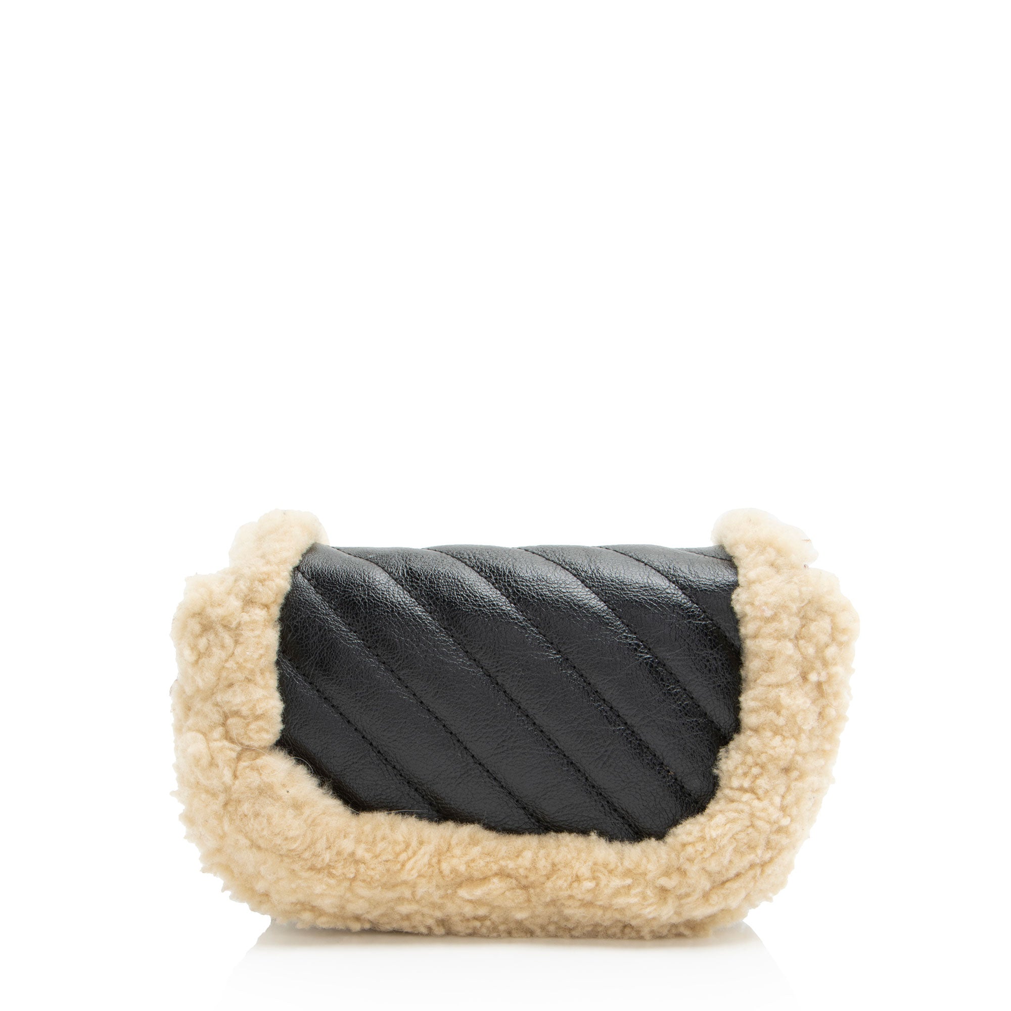 Gucci Matelasse Leather Shearling GG Marmont Super Mini Flap Bag