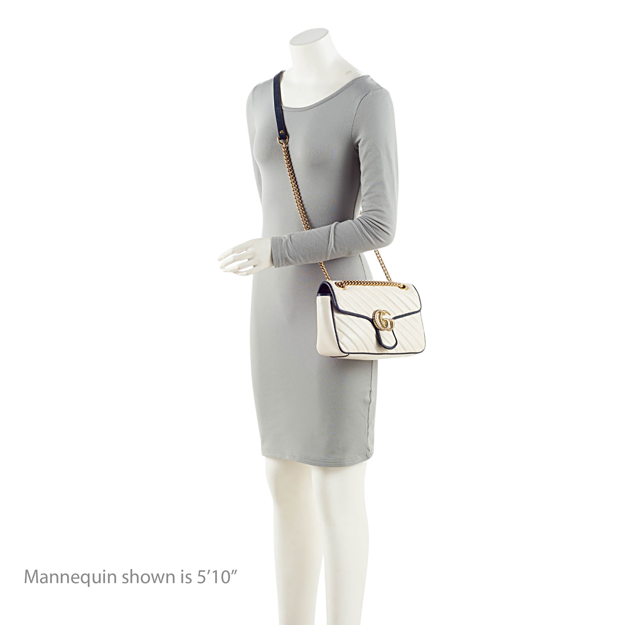 Gucci Matelasse Leather Torchon GG Marmont Medium Flap Bag